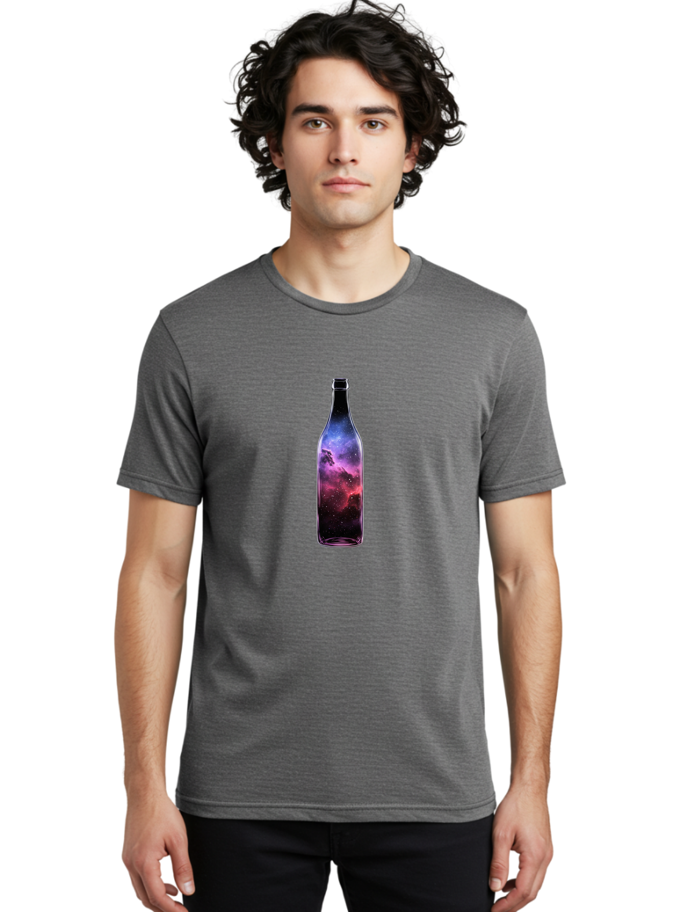 Galaxy-Bottle-18 Men'S Graphic Tee, 100% Cotton, Comfortable Casual Summer Wear, Machine Washable, Vintage Camera, Old Camera, Antique Camera, Black Camera, Classic Photography, Photography Equipment, Nostalgic Device, Film Camera, Camera Art Bai948