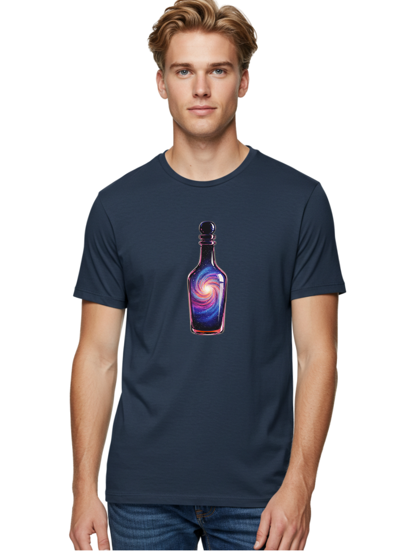 Galaxy-Bottle-20 Men'S Graphic Tee, 100% Cotton, Comfortable Casual Summer Wear, Machine Washable, Vintage Camera, Old Camera, Antique Camera, Black Camera, Classic Photography, Photography Equipment, Nostalgic Device, Film Camera, Camera Art Bai951