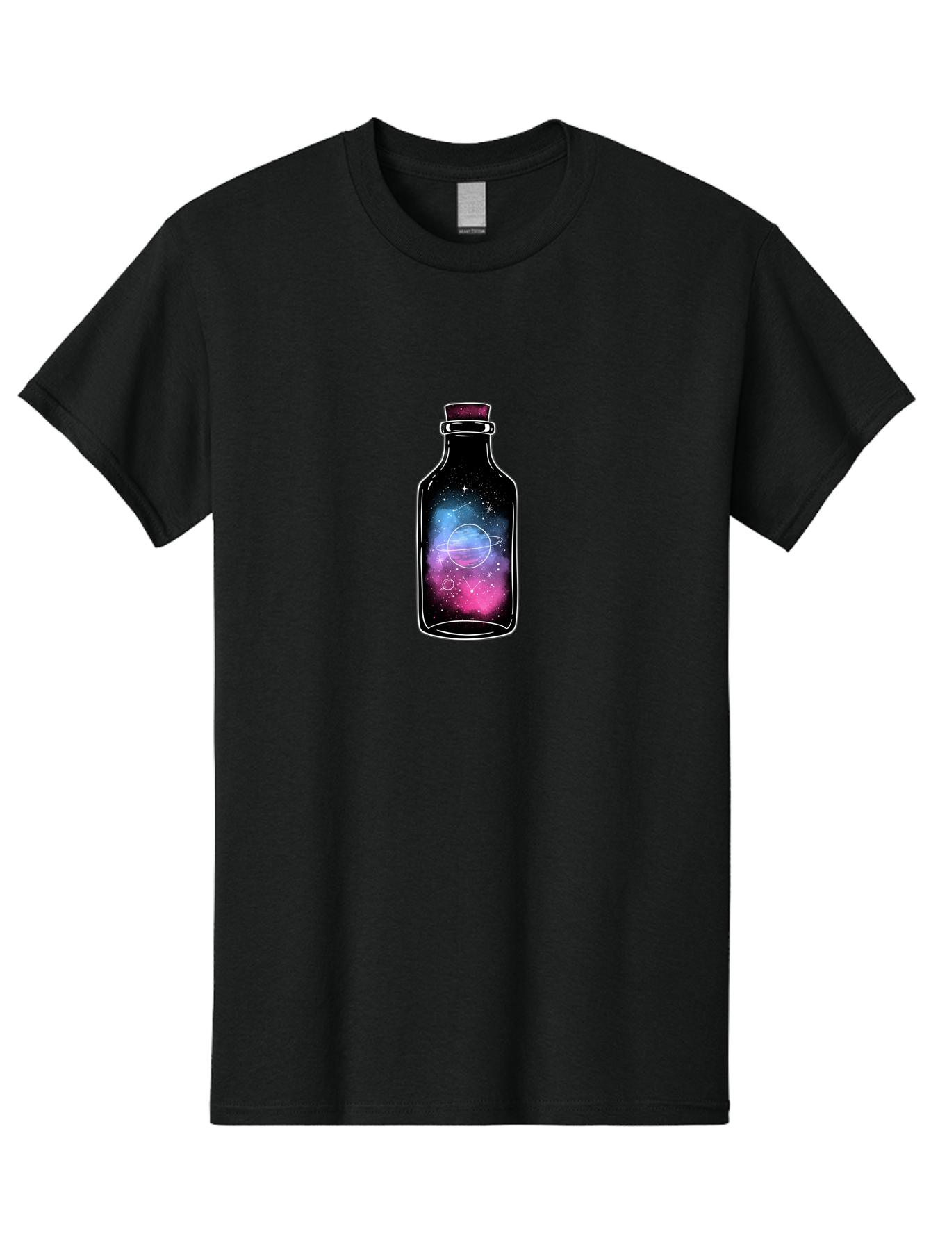 Galaxy-Bottle-4 Men'S Graphic Tee, 100% Cotton, Comfortable Casual Summer Wear, Machine Washable, Vintage Camera, Old Camera, Antique Camera, Black Camera, Classic Photography, Photography Equipment, Nostalgic Device, Film Camera, Camera Art Bai954