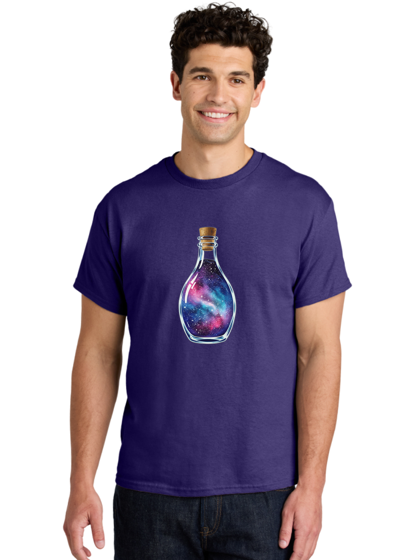 Galaxy-Bottle-5 Men'S Graphic Tee, 100% Cotton, Comfortable Casual Summer Wear, Machine Washable, Vintage Camera, Old Camera, Antique Camera, Black Camera, Classic Photography, Photography Equipment, Nostalgic Device, Film Camera, Camera Art Bai955