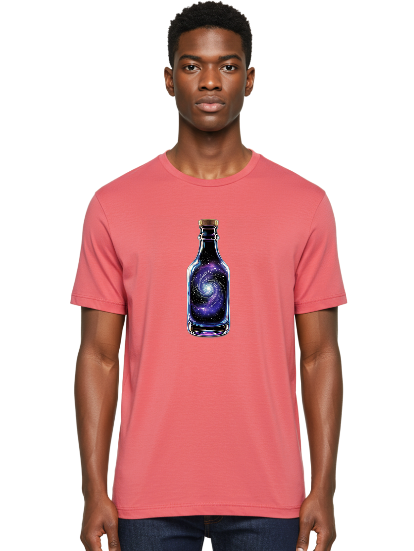Galaxy-Bottle-6 Men'S Graphic Tee, 100% Cotton, Comfortable Casual Summer Wear, Machine Washable, Vintage Camera, Old Camera, Antique Camera, Black Camera, Classic Photography, Photography Equipment, Nostalgic Device, Film Camera, Camera Art Bai956