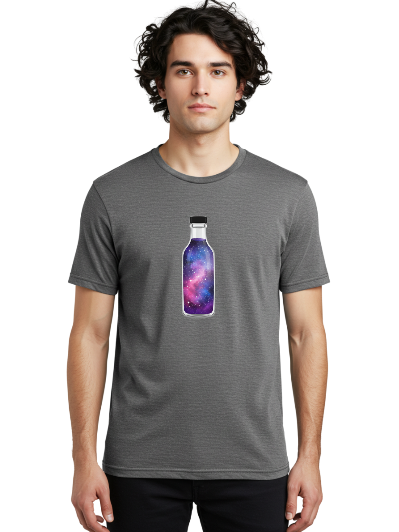 Galaxy-Bottle-7 Men'S Graphic Tee, 100% Cotton, Comfortable Casual Summer Wear, Machine Washable, Vintage Camera, Old Camera, Antique Camera, Black Camera, Classic Photography, Photography Equipment, Nostalgic Device, Film Camera, Camera Art Bai957