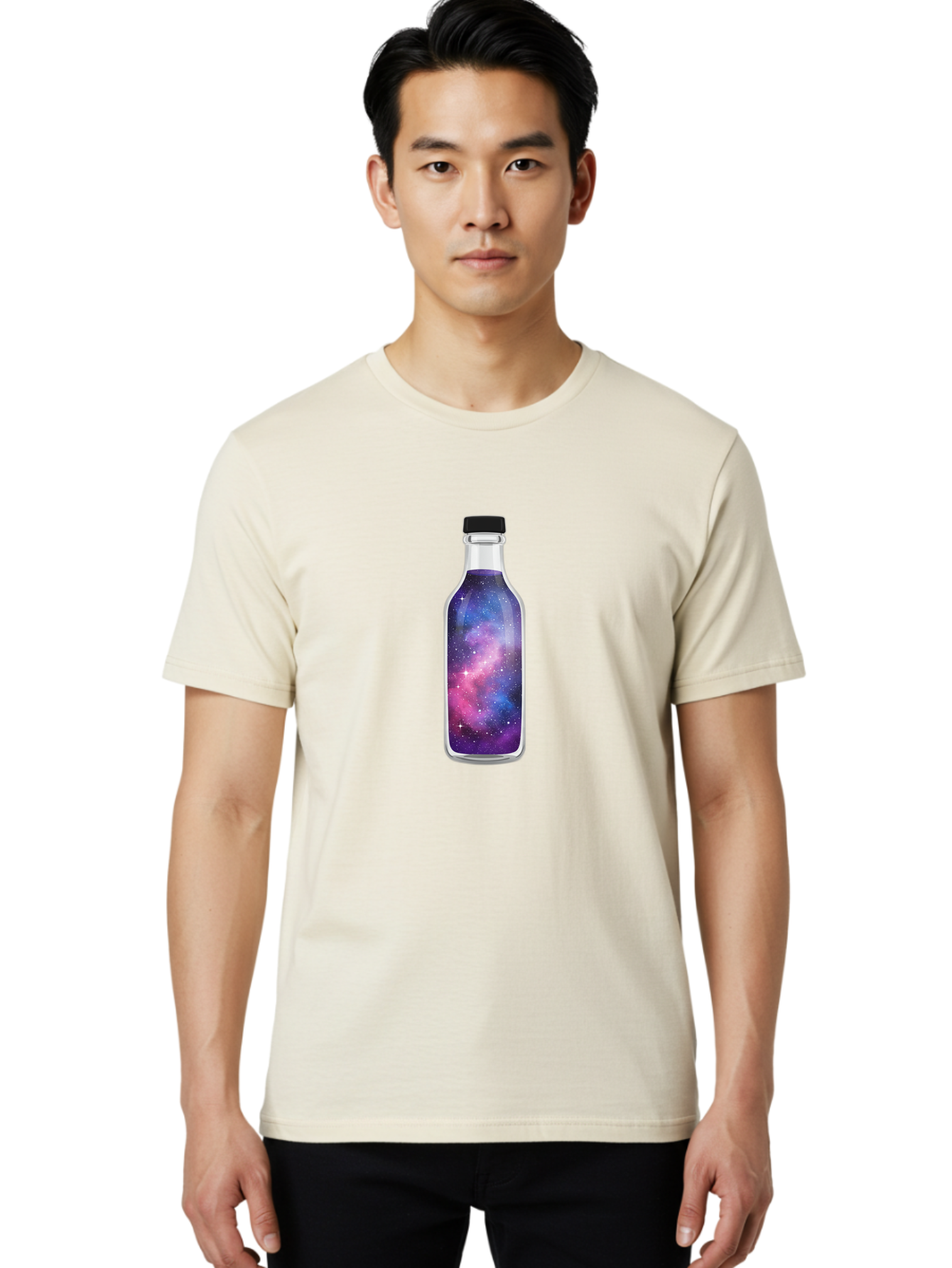 Galaxy-Bottle-7 Men'S Graphic Tee, 100% Cotton, Comfortable Casual Summer Wear, Machine Washable, Vintage Camera, Old Camera, Antique Camera, Black Camera, Classic Photography, Photography Equipment, Nostalgic Device, Film Camera, Camera Art Bai957