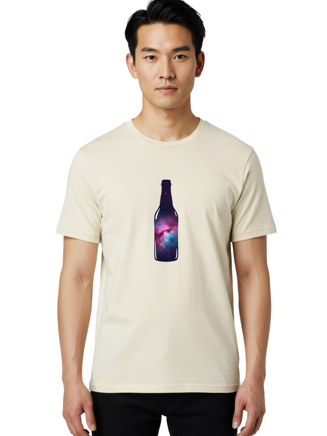 Galaxy-Bottle-8 Men'S Graphic Tee, 100% Cotton, Comfortable Casual Summer Wear, Machine Washable, Vintage Camera, Old Camera, Antique Camera, Black Camera, Classic Photography, Photography Equipment, Nostalgic Device, Film Camera, Camera Art Bai958