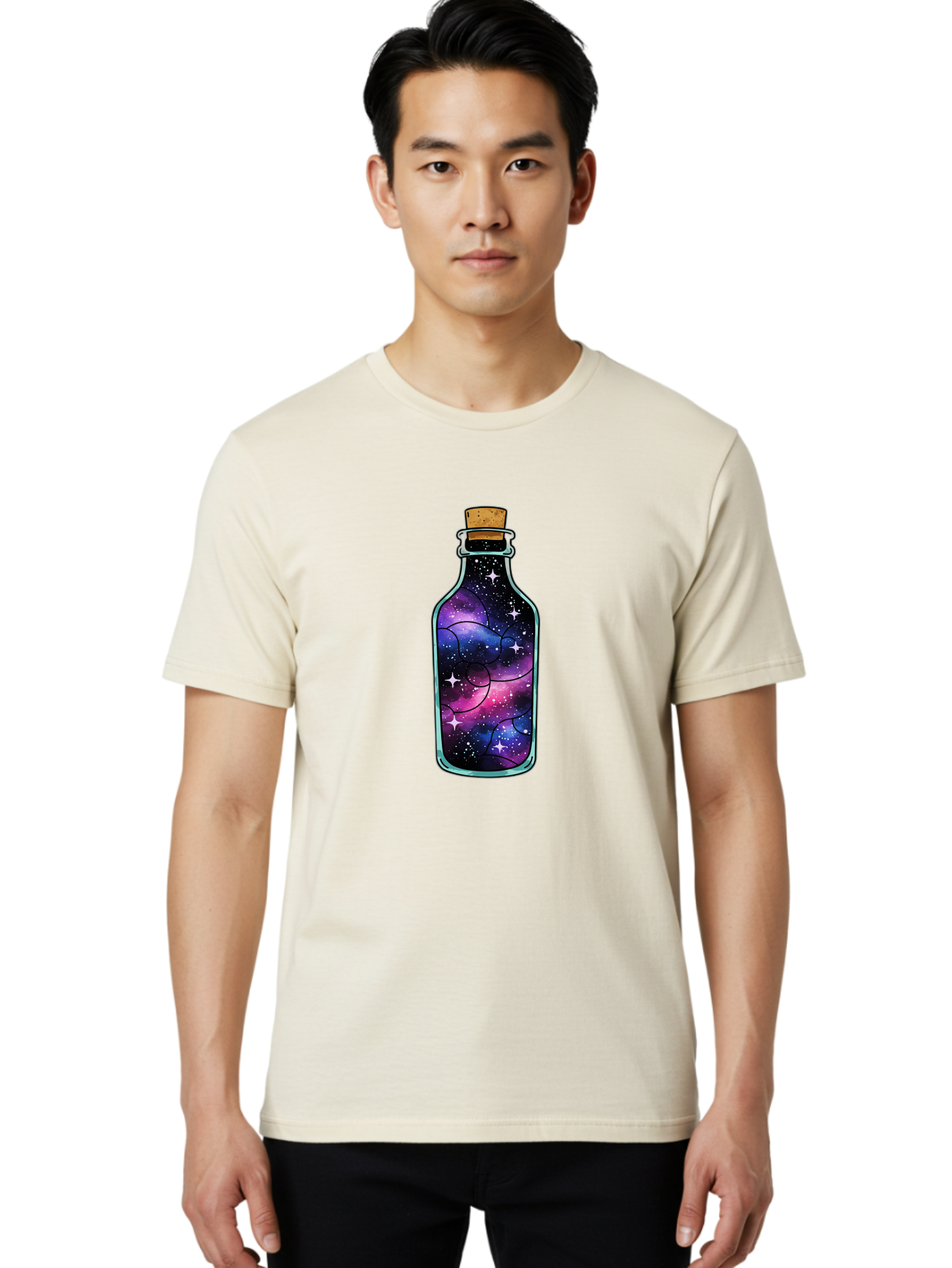 Galaxy-Bottle-9 Men'S Graphic Tee, 100% Cotton, Comfortable Casual Summer Wear, Machine Washable, Vintage Camera, Old Camera, Antique Camera, Black Camera, Classic Photography, Photography Equipment, Nostalgic Device, Film Camera, Camera Art Bai959