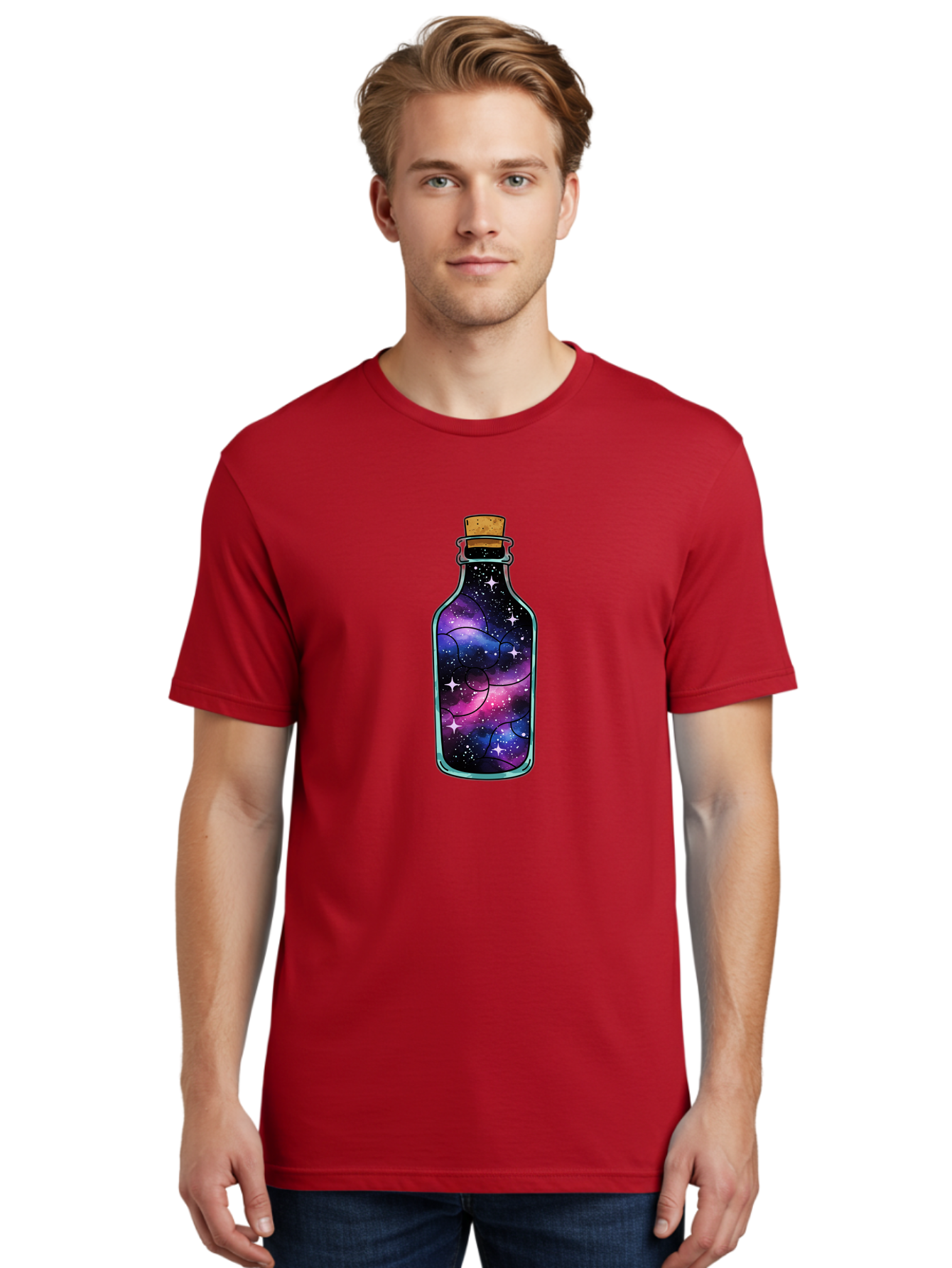 Galaxy-Bottle-9 Men'S Graphic Tee, 100% Cotton, Comfortable Casual Summer Wear, Machine Washable, Vintage Camera, Old Camera, Antique Camera, Black Camera, Classic Photography, Photography Equipment, Nostalgic Device, Film Camera, Camera Art Bai959