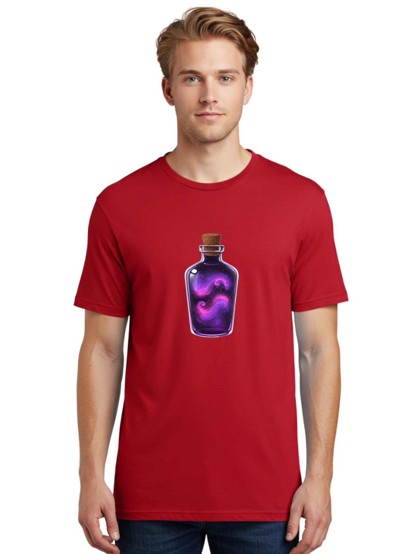 Galaxy-Bottle Men'S Graphic Tee, 100% Cotton, Comfortable Casual Summer Wear, Machine Washable, Vintage Camera, Old Camera, Antique Camera, Black Camera, Classic Photography, Photography Equipment, Nostalgic Device, Film Camera, Camera Art Bai960