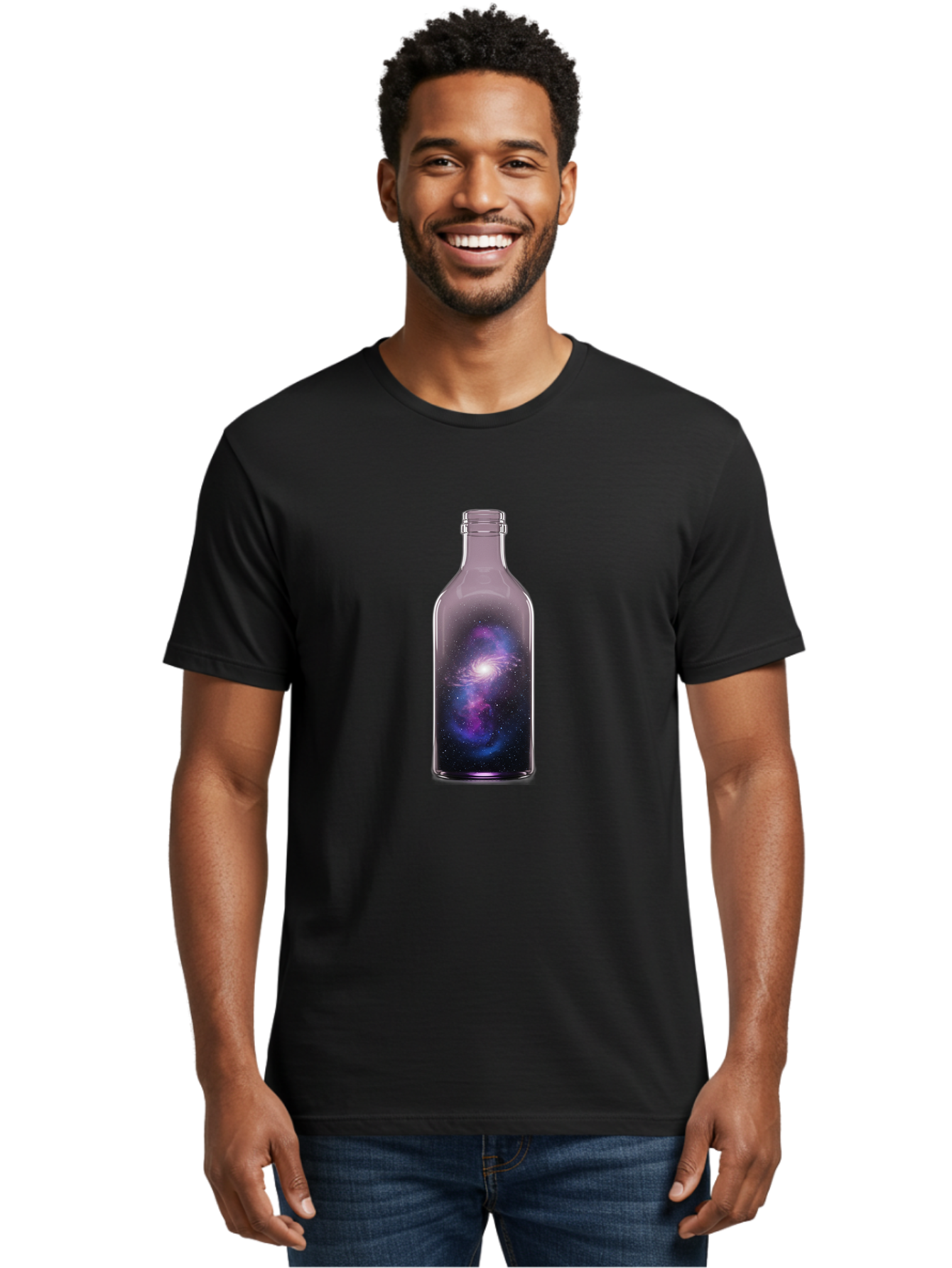 Galaxy-In-A-Bottle-11 Men'S Graphic Tee, 100% Cotton, Comfortable Casual Summer Wear, Machine Washable, Vintage Camera, Old Camera, Antique Camera, Black Camera, Classic Photography, Photography Equipment, Nostalgic Device, Film Camera, Bai965