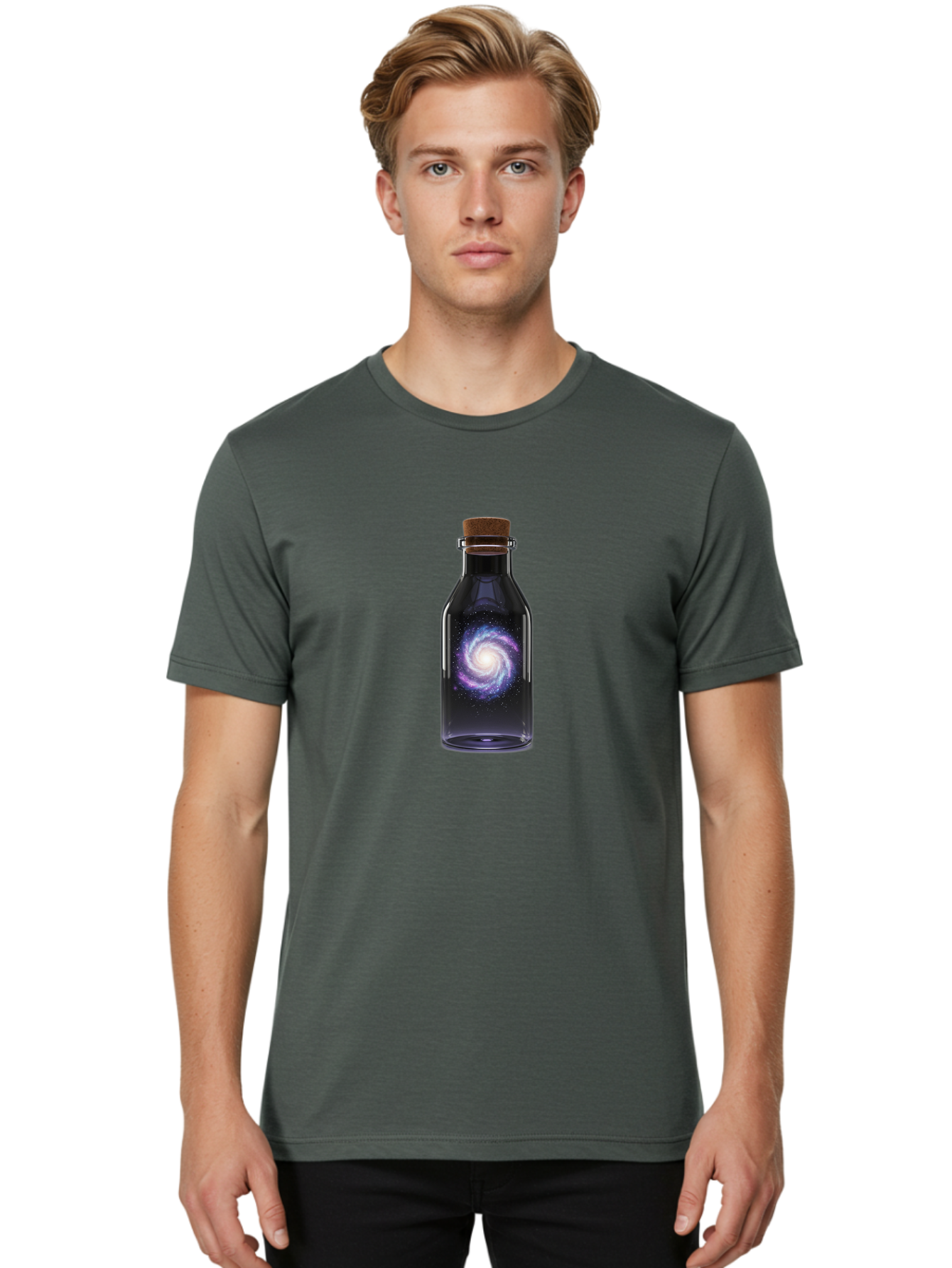 Galaxy-In-A-Bottle-12 Men'S Graphic Tee, 100% Cotton, Comfortable Casual Summer Wear, Machine Washable, Vintage Camera, Old Camera, Antique Camera, Black Camera, Classic Photography, Photography Equipment, Nostalgic Device, Film Camera, Bai966