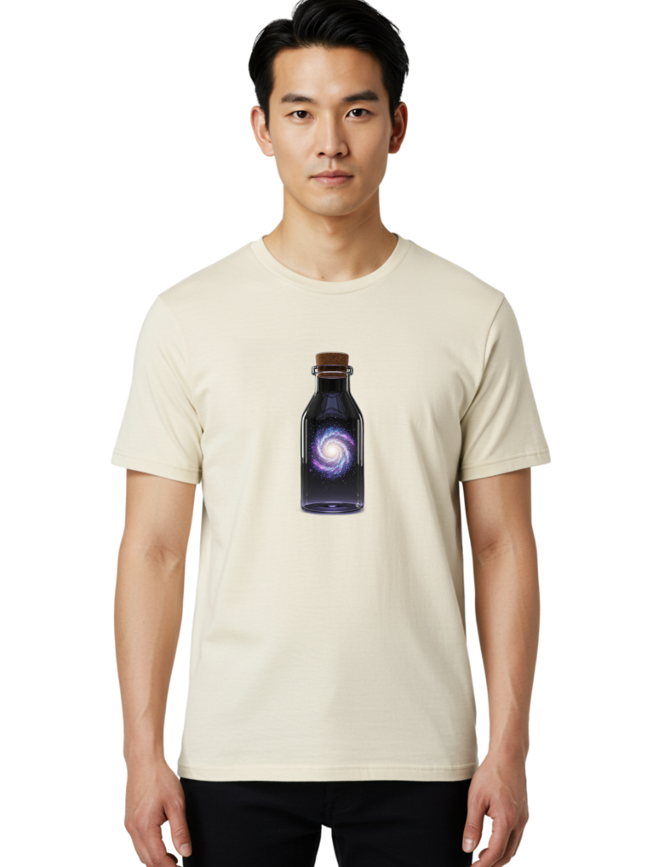 Galaxy-In-A-Bottle-12 Men'S Graphic Tee, 100% Cotton, Comfortable Casual Summer Wear, Machine Washable, Vintage Camera, Old Camera, Antique Camera, Black Camera, Classic Photography, Photography Equipment, Nostalgic Device, Film Camera, Bai966