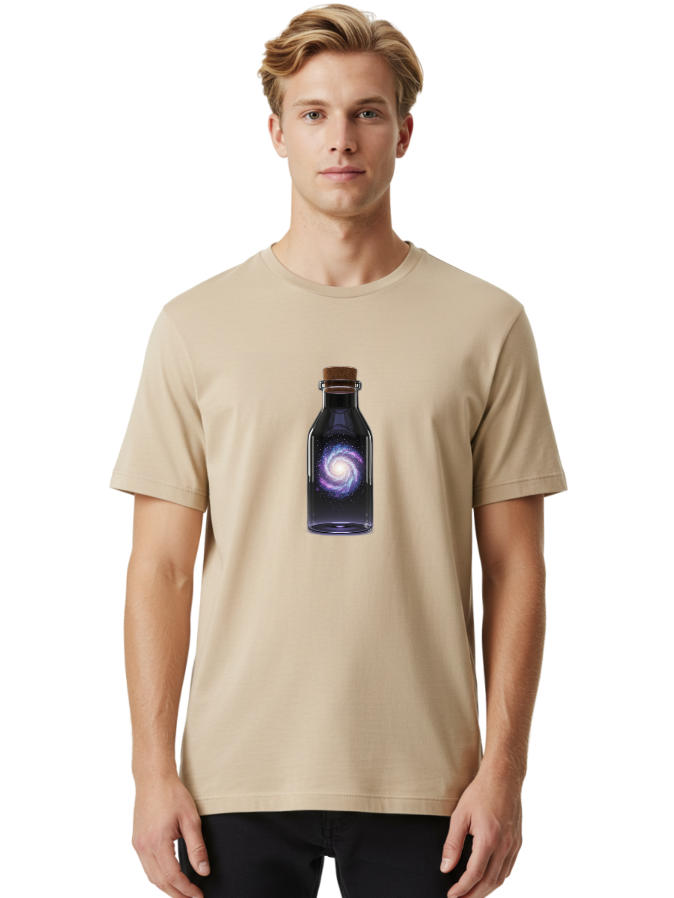 Galaxy-In-A-Bottle-12 Men'S Graphic Tee, 100% Cotton, Comfortable Casual Summer Wear, Machine Washable, Vintage Camera, Old Camera, Antique Camera, Black Camera, Classic Photography, Photography Equipment, Nostalgic Device, Film Camera, Bai966