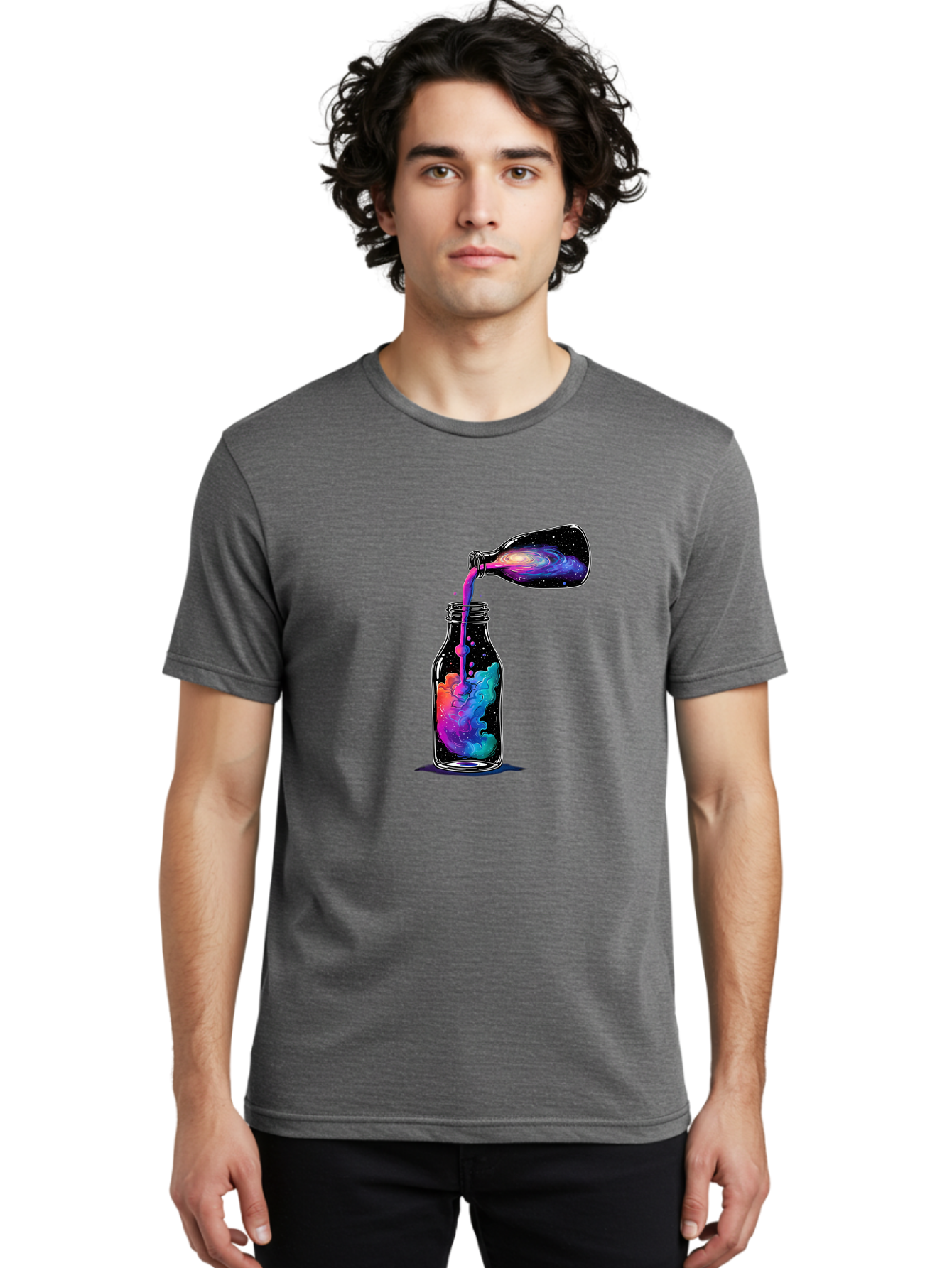 Galaxy-In-A-Bottle-14 Men'S Graphic Tee, 100% Cotton, Comfortable Casual Summer Wear, Machine Washable, Vintage Camera, Old Camera, Antique Camera, Black Camera, Classic Photography, Photography Equipment, Nostalgic Device, Film Camera, Bai968