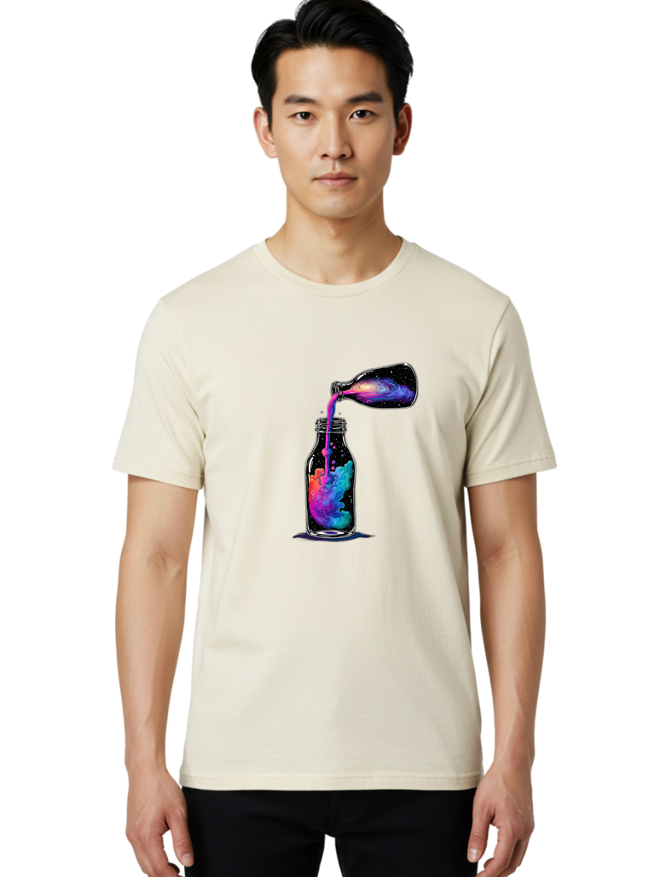 Galaxy-In-A-Bottle-14 Men'S Graphic Tee, 100% Cotton, Comfortable Casual Summer Wear, Machine Washable, Vintage Camera, Old Camera, Antique Camera, Black Camera, Classic Photography, Photography Equipment, Nostalgic Device, Film Camera, Bai968