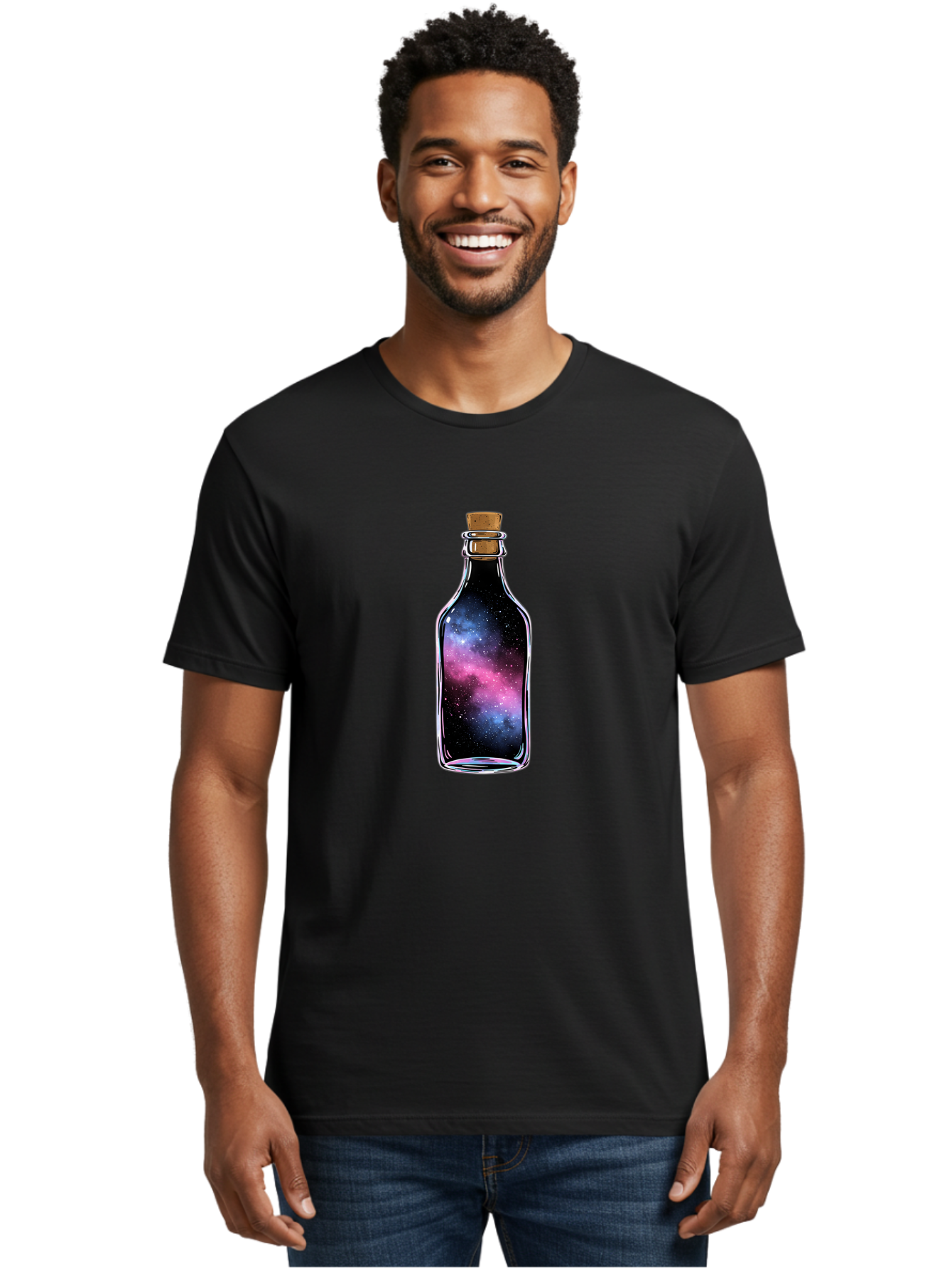 Galaxy-In-A-Bottle-16 Men'S Graphic Tee, 100% Cotton, Comfortable Casual Summer Wear, Machine Washable, Vintage Camera, Old Camera, Antique Camera, Black Camera, Classic Photography, Photography Equipment, Nostalgic Device, Film Camera, Bai970