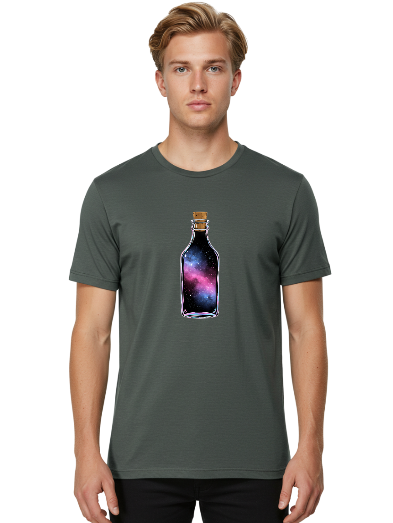 Galaxy-In-A-Bottle-16 Men'S Graphic Tee, 100% Cotton, Comfortable Casual Summer Wear, Machine Washable, Vintage Camera, Old Camera, Antique Camera, Black Camera, Classic Photography, Photography Equipment, Nostalgic Device, Film Camera, Bai970