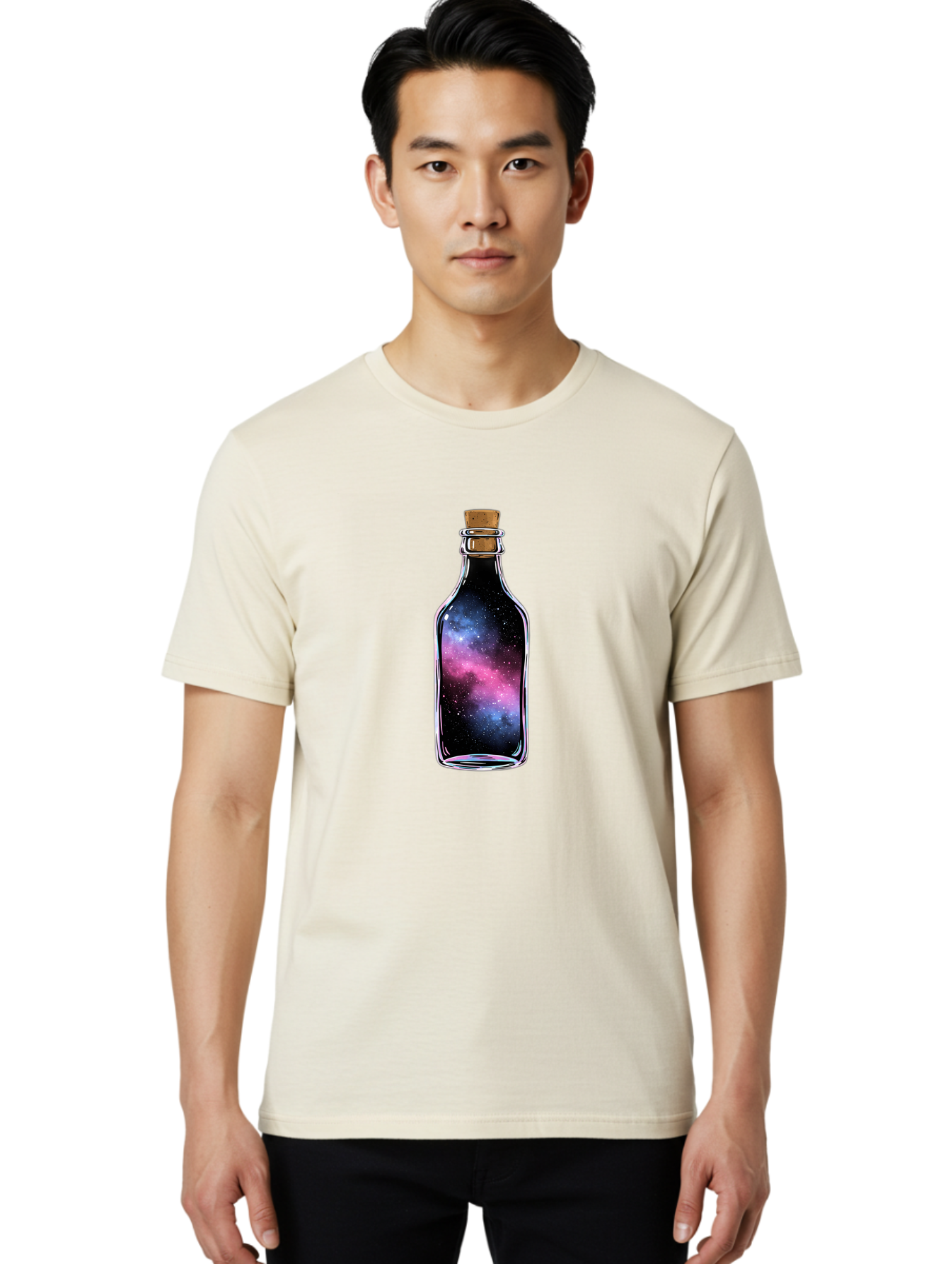 Galaxy-In-A-Bottle-16 Men'S Graphic Tee, 100% Cotton, Comfortable Casual Summer Wear, Machine Washable, Vintage Camera, Old Camera, Antique Camera, Black Camera, Classic Photography, Photography Equipment, Nostalgic Device, Film Camera, Bai970