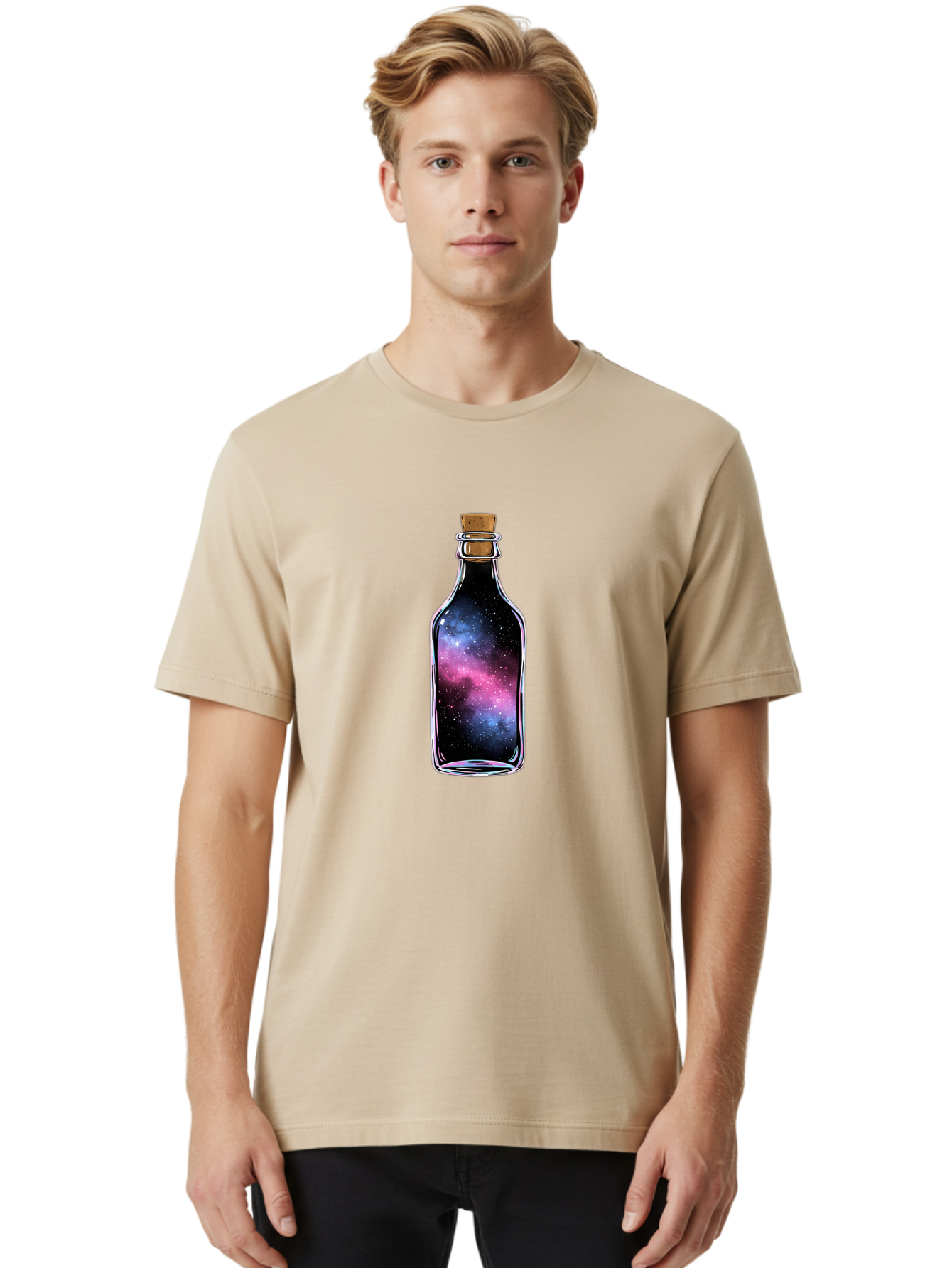 Galaxy-In-A-Bottle-16 Men'S Graphic Tee, 100% Cotton, Comfortable Casual Summer Wear, Machine Washable, Vintage Camera, Old Camera, Antique Camera, Black Camera, Classic Photography, Photography Equipment, Nostalgic Device, Film Camera, Bai970
