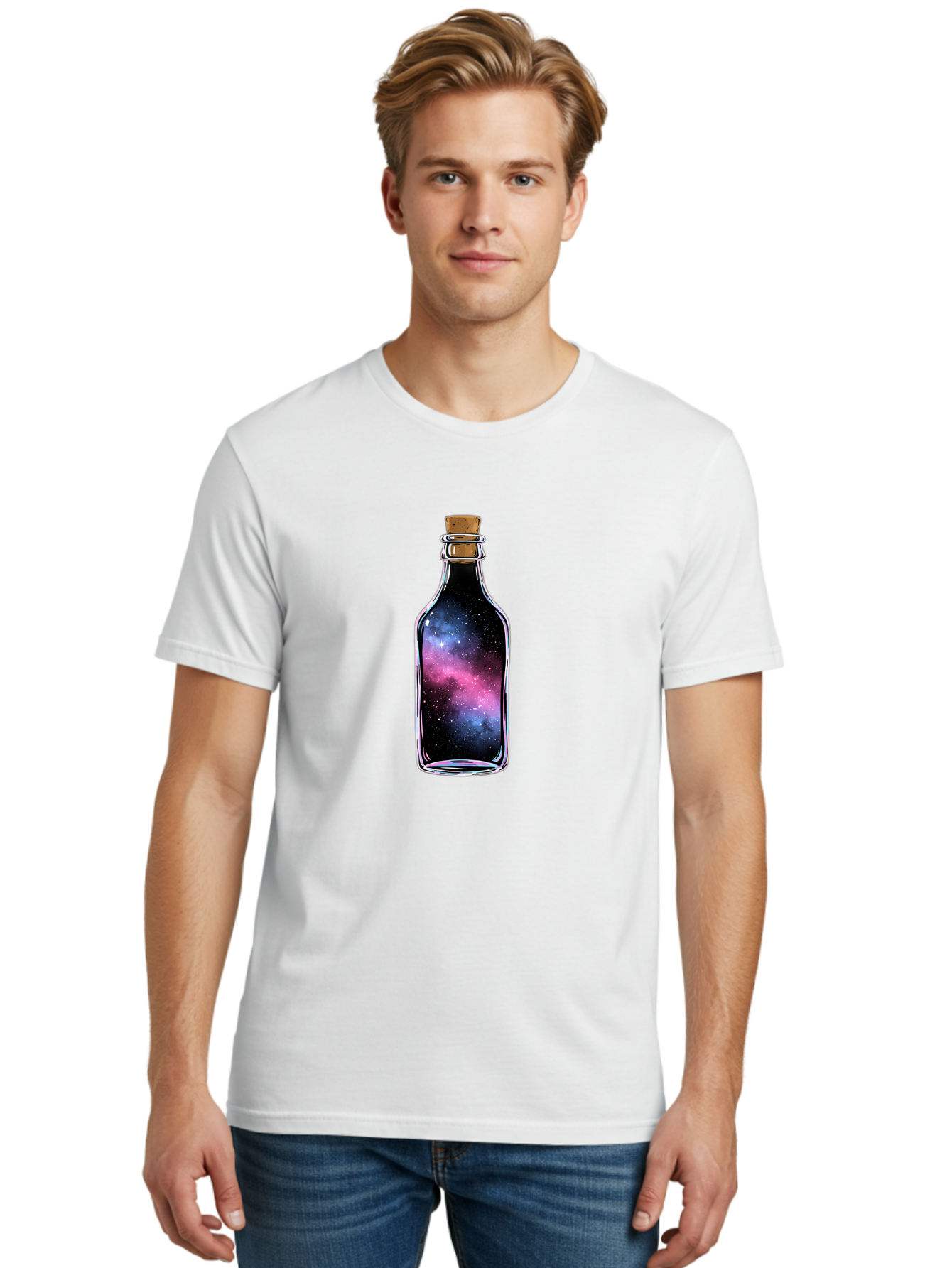 Galaxy-In-A-Bottle-16 Men'S Graphic Tee, 100% Cotton, Comfortable Casual Summer Wear, Machine Washable, Vintage Camera, Old Camera, Antique Camera, Black Camera, Classic Photography, Photography Equipment, Nostalgic Device, Film Camera, Bai970