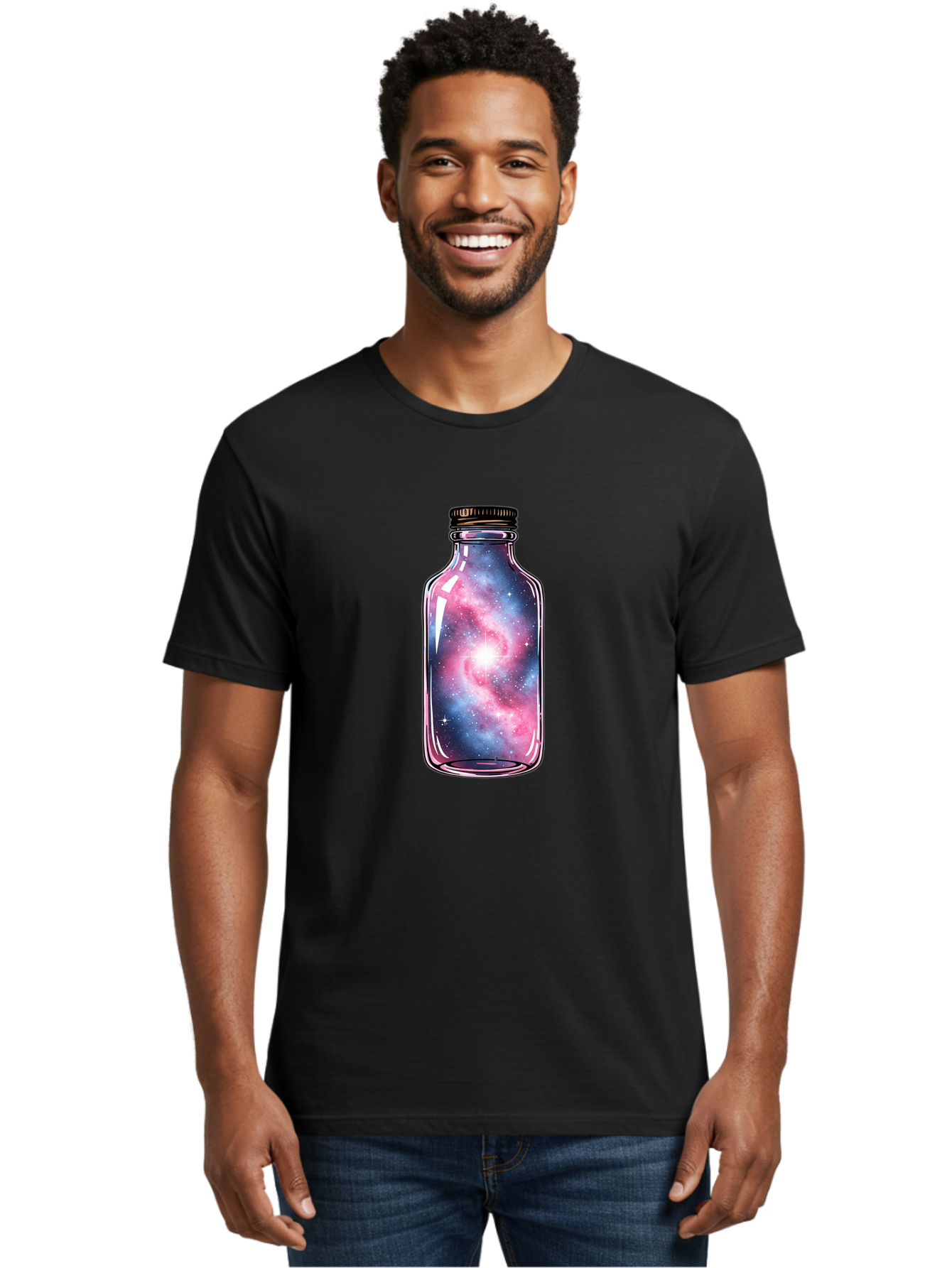 Galaxy-In-A-Bottle-17 Men'S Graphic Tee, 100% Cotton, Comfortable Casual Summer Wear, Machine Washable, Vintage Camera, Old Camera, Antique Camera, Black Camera, Classic Photography, Photography Equipment, Nostalgic Device, Film Camera, Bai971