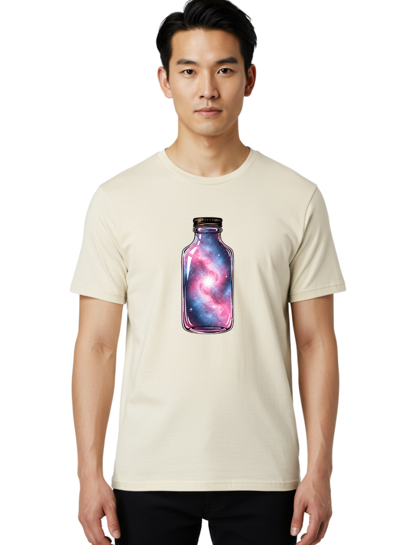 Galaxy-In-A-Bottle-17 Men'S Graphic Tee, 100% Cotton, Comfortable Casual Summer Wear, Machine Washable, Vintage Camera, Old Camera, Antique Camera, Black Camera, Classic Photography, Photography Equipment, Nostalgic Device, Film Camera, Bai971