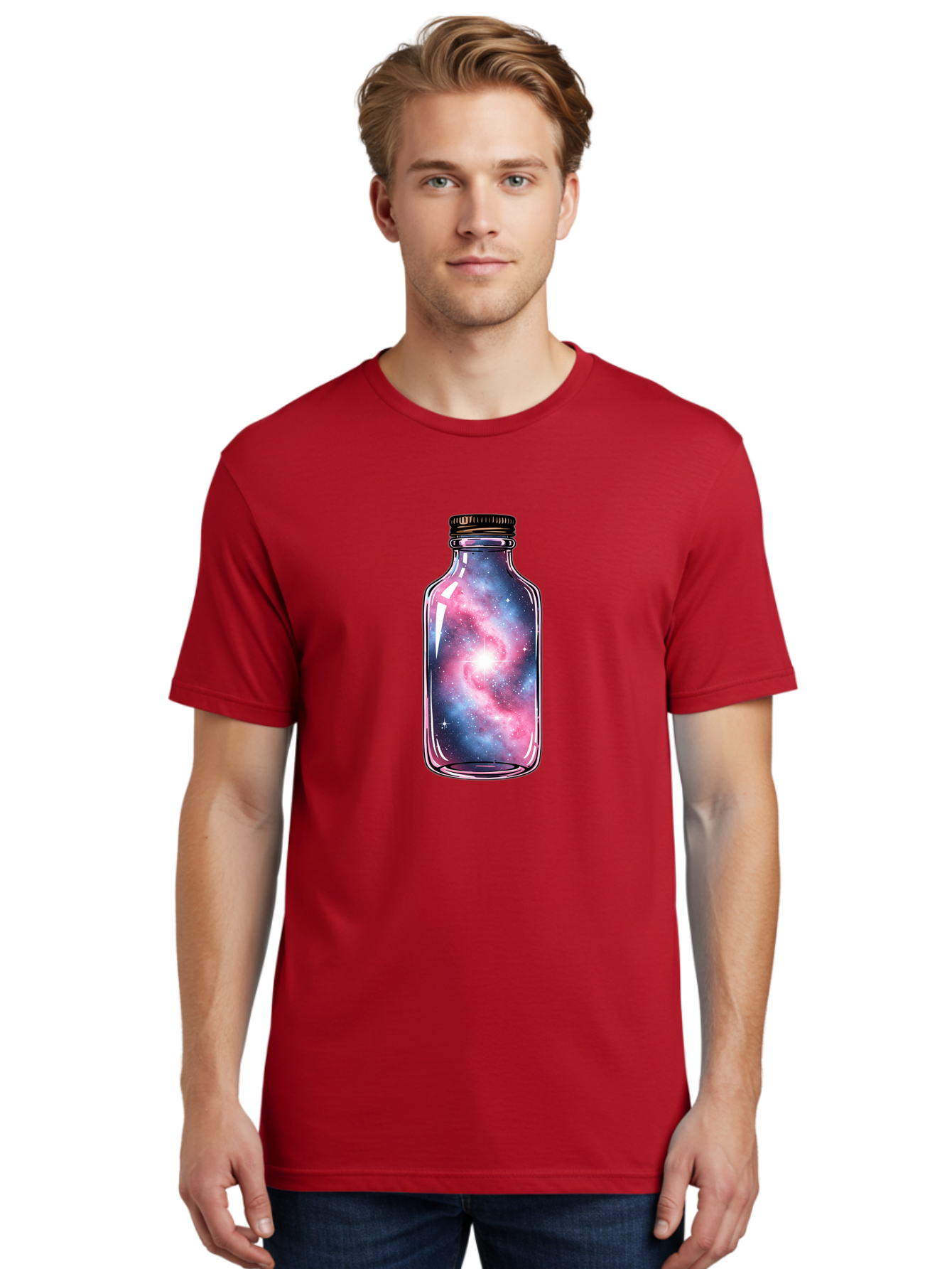 Galaxy-In-A-Bottle-17 Men'S Graphic Tee, 100% Cotton, Comfortable Casual Summer Wear, Machine Washable, Vintage Camera, Old Camera, Antique Camera, Black Camera, Classic Photography, Photography Equipment, Nostalgic Device, Film Camera, Bai971