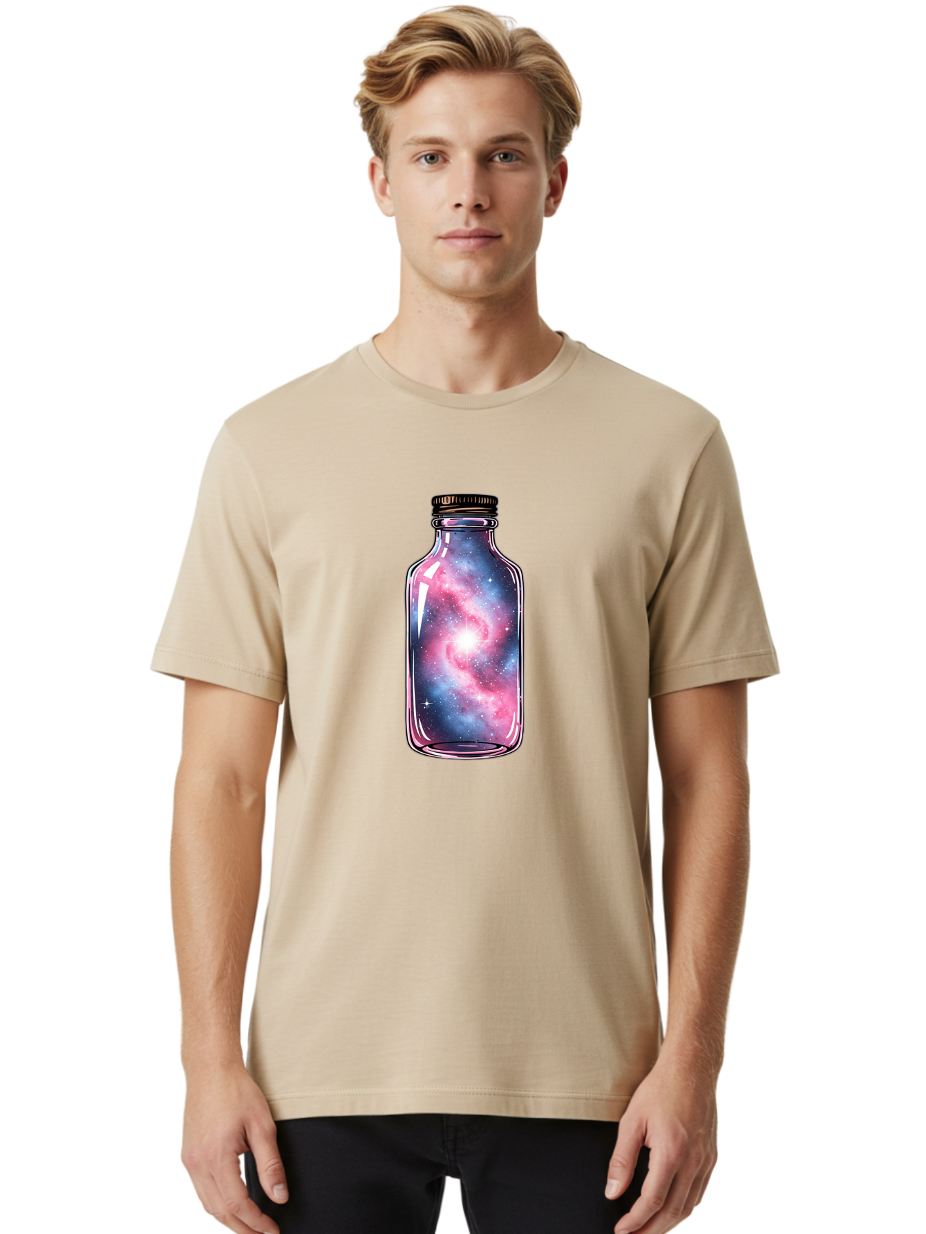 Galaxy-In-A-Bottle-17 Men'S Graphic Tee, 100% Cotton, Comfortable Casual Summer Wear, Machine Washable, Vintage Camera, Old Camera, Antique Camera, Black Camera, Classic Photography, Photography Equipment, Nostalgic Device, Film Camera, Bai971