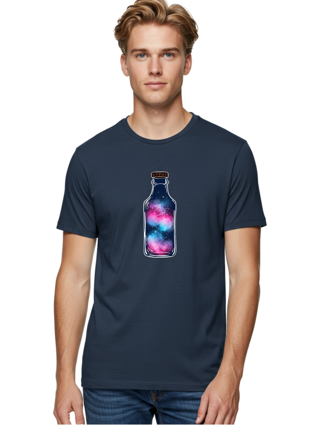 Galaxy-In-A-Bottle-18 Men'S Graphic Tee, 100% Cotton, Comfortable Casual Summer Wear, Machine Washable, Vintage Camera, Old Camera, Antique Camera, Black Camera, Classic Photography, Photography Equipment, Nostalgic Device, Film Camera, Bai972