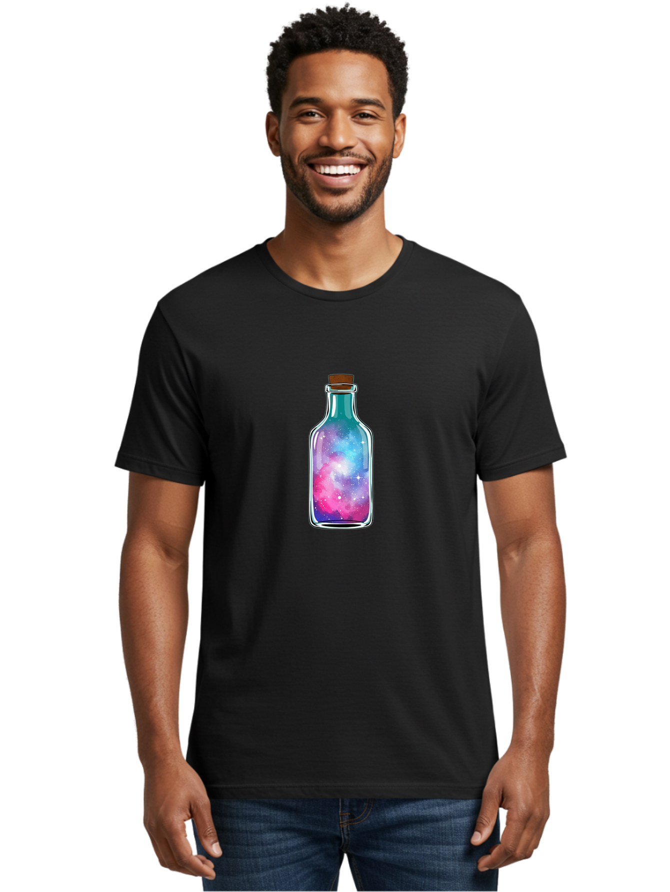 Galaxy-In-A-Bottle-19 Men'S Graphic Tee, 100% Cotton, Comfortable Casual Summer Wear, Machine Washable, Vintage Camera, Old Camera, Antique Camera, Black Camera, Classic Photography, Photography Equipment, Nostalgic Device, Film Camera, Bai973