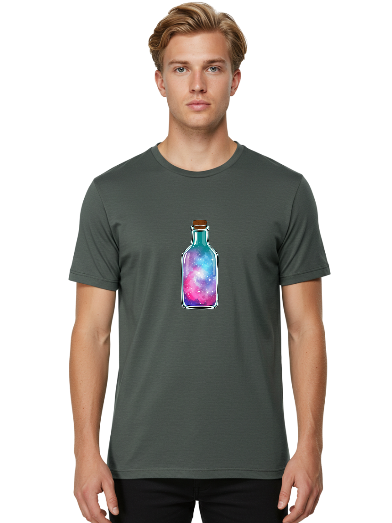 Galaxy-In-A-Bottle-19 Men'S Graphic Tee, 100% Cotton, Comfortable Casual Summer Wear, Machine Washable, Vintage Camera, Old Camera, Antique Camera, Black Camera, Classic Photography, Photography Equipment, Nostalgic Device, Film Camera, Bai973