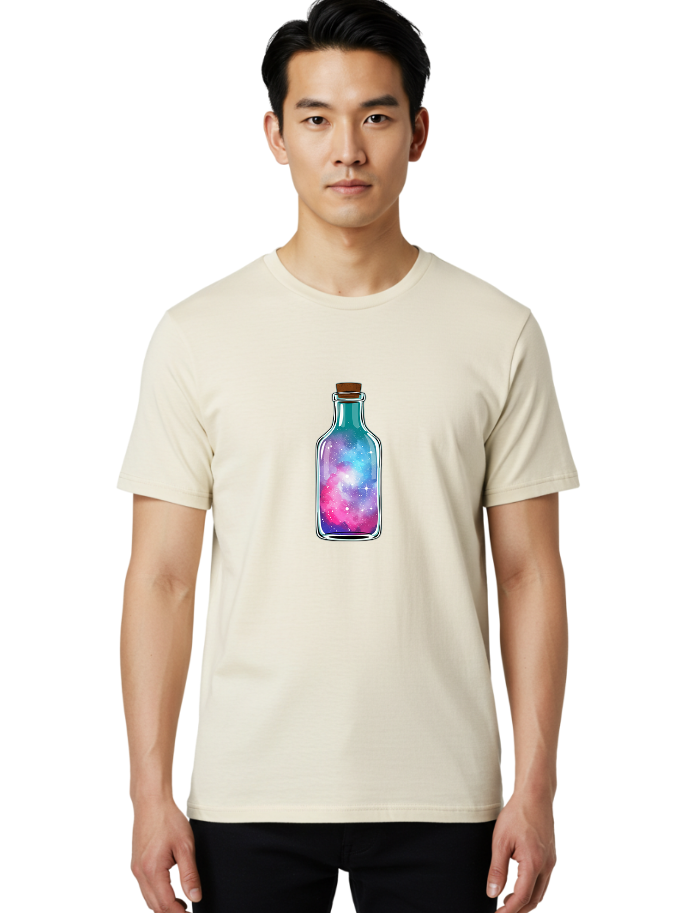 Galaxy-In-A-Bottle-19 Men'S Graphic Tee, 100% Cotton, Comfortable Casual Summer Wear, Machine Washable, Vintage Camera, Old Camera, Antique Camera, Black Camera, Classic Photography, Photography Equipment, Nostalgic Device, Film Camera, Bai973