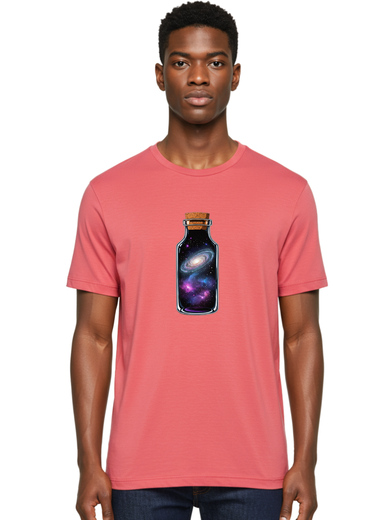 Galaxy-In-A-Bottle-2 Men'S Graphic Tee, 100% Cotton, Comfortable Casual Summer Wear, Machine Washable, Vintage Camera, Old Camera, Antique Camera, Black Camera, Classic Photography, Photography Equipment, Nostalgic Device, Film Camera, Bai974