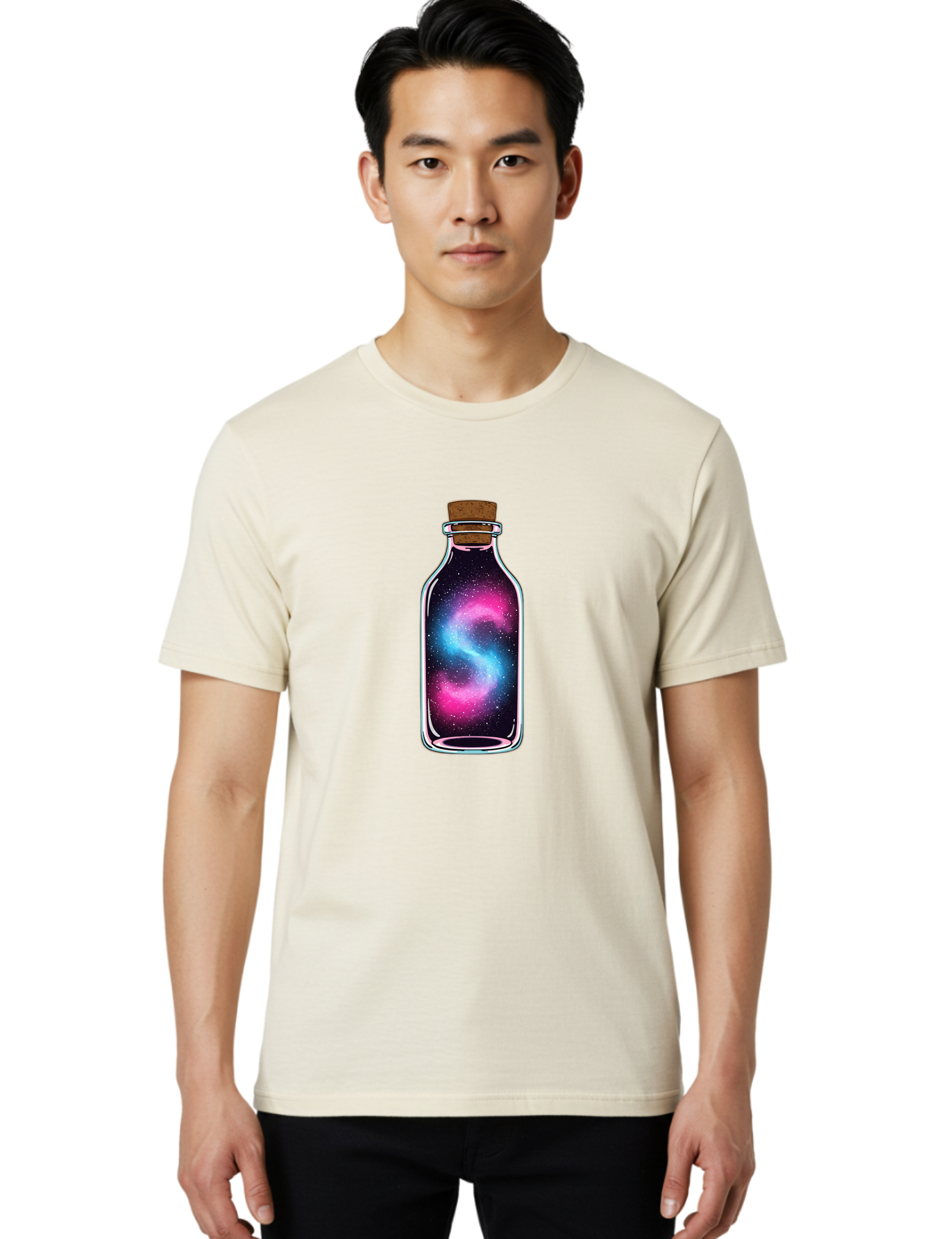 Galaxy-In-A-Bottle-20 Men'S Graphic Tee, 100% Cotton, Comfortable Casual Summer Wear, Machine Washable, Vintage Camera, Old Camera, Antique Camera, Black Camera, Classic Photography, Photography Equipment, Nostalgic Device, Film Camera, Bai975