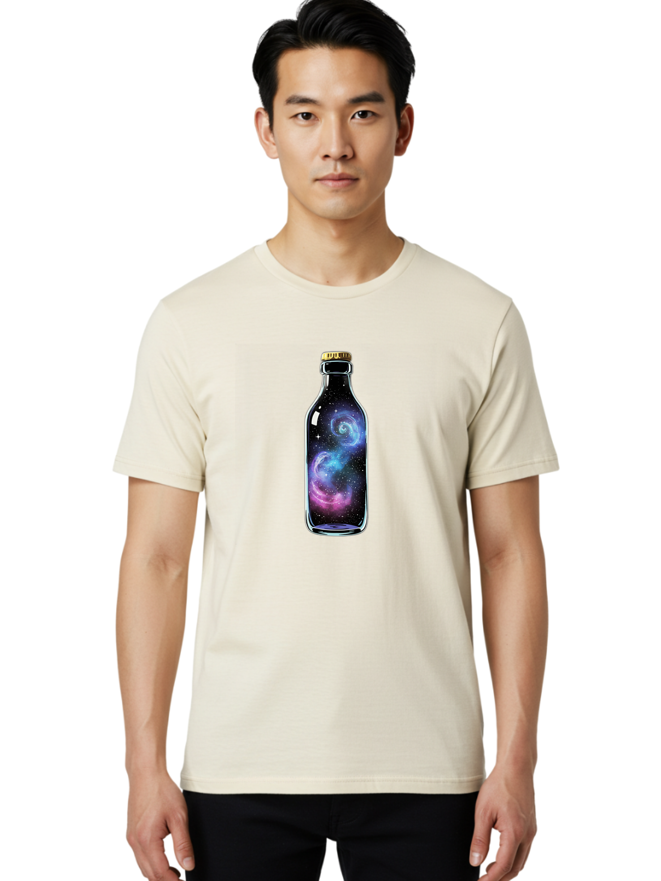 Galaxy-In-A-Bottle-28 Men'S Graphic Tee, 100% Cotton, Comfortable Casual Summer Wear, Machine Washable, Vintage Camera, Old Camera, Antique Camera, Black Camera, Classic Photography, Photography Equipment, Nostalgic Device, Film Camera, Bai983