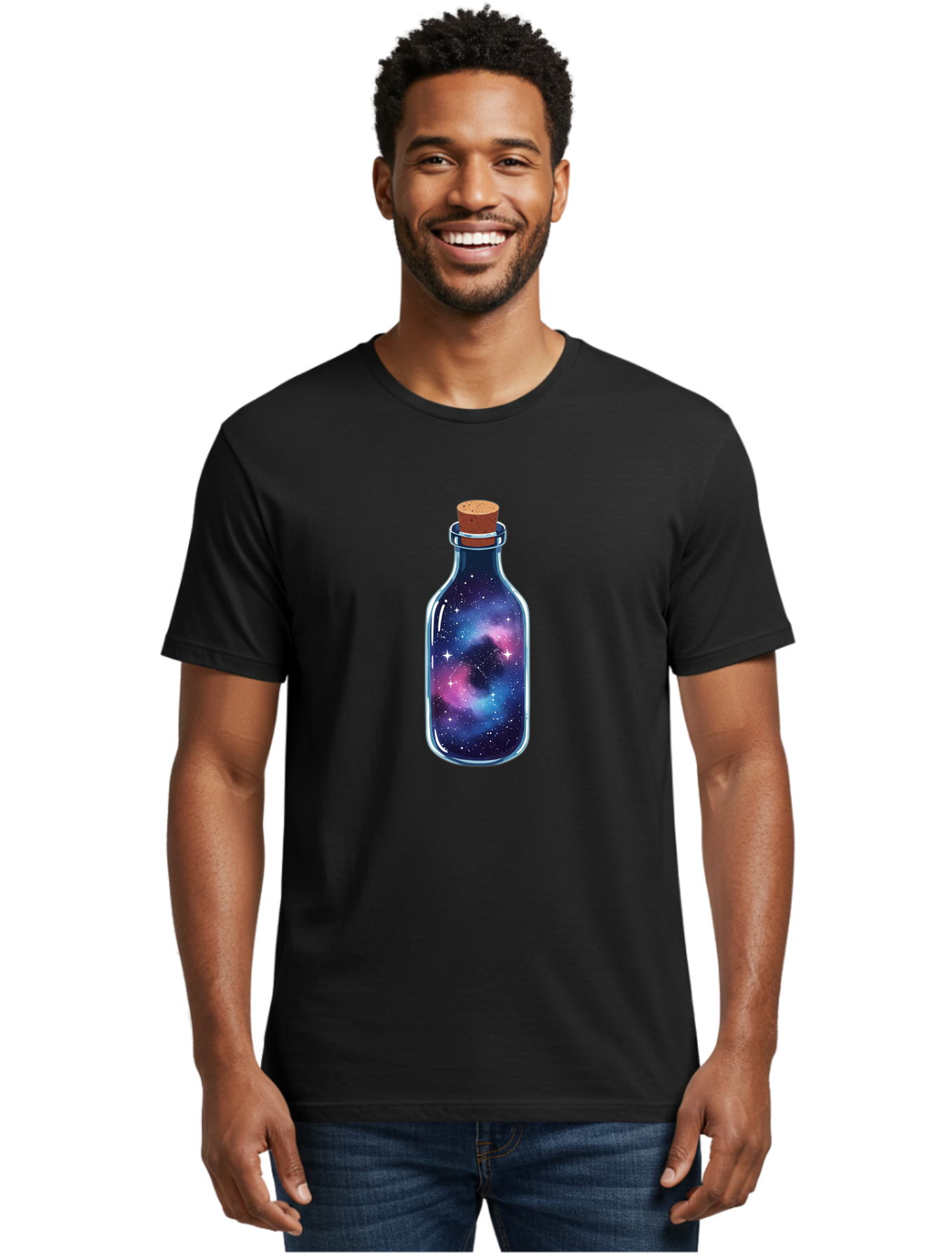 Galaxy-In-A-Bottle-30 Men'S Graphic Tee, 100% Cotton, Comfortable Casual Summer Wear, Machine Washable, Vintage Camera, Old Camera, Antique Camera, Black Camera, Classic Photography, Photography Equipment, Nostalgic Device, Film Camera, Bai986