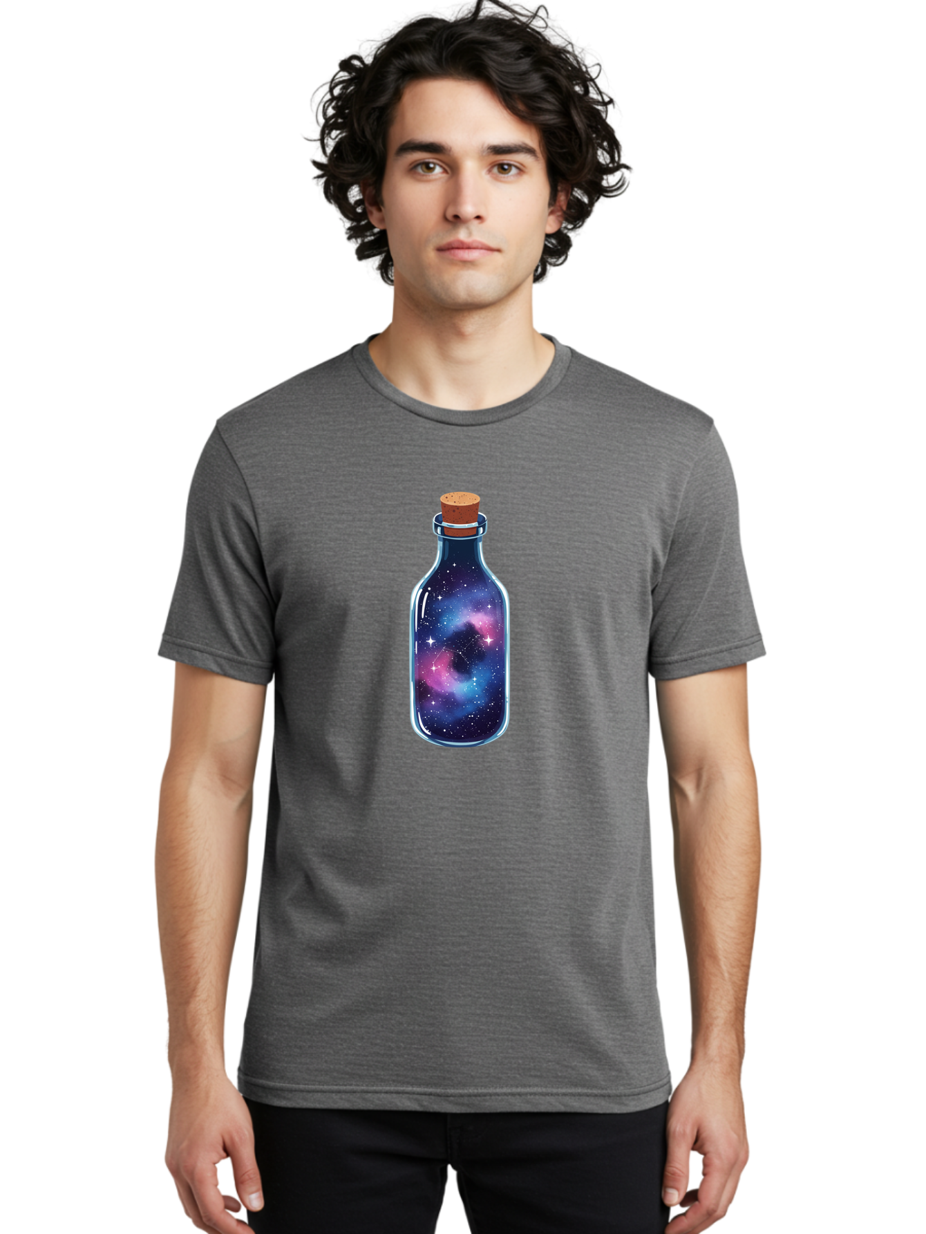 Galaxy-In-A-Bottle-30 Men'S Graphic Tee, 100% Cotton, Comfortable Casual Summer Wear, Machine Washable, Vintage Camera, Old Camera, Antique Camera, Black Camera, Classic Photography, Photography Equipment, Nostalgic Device, Film Camera, Bai986