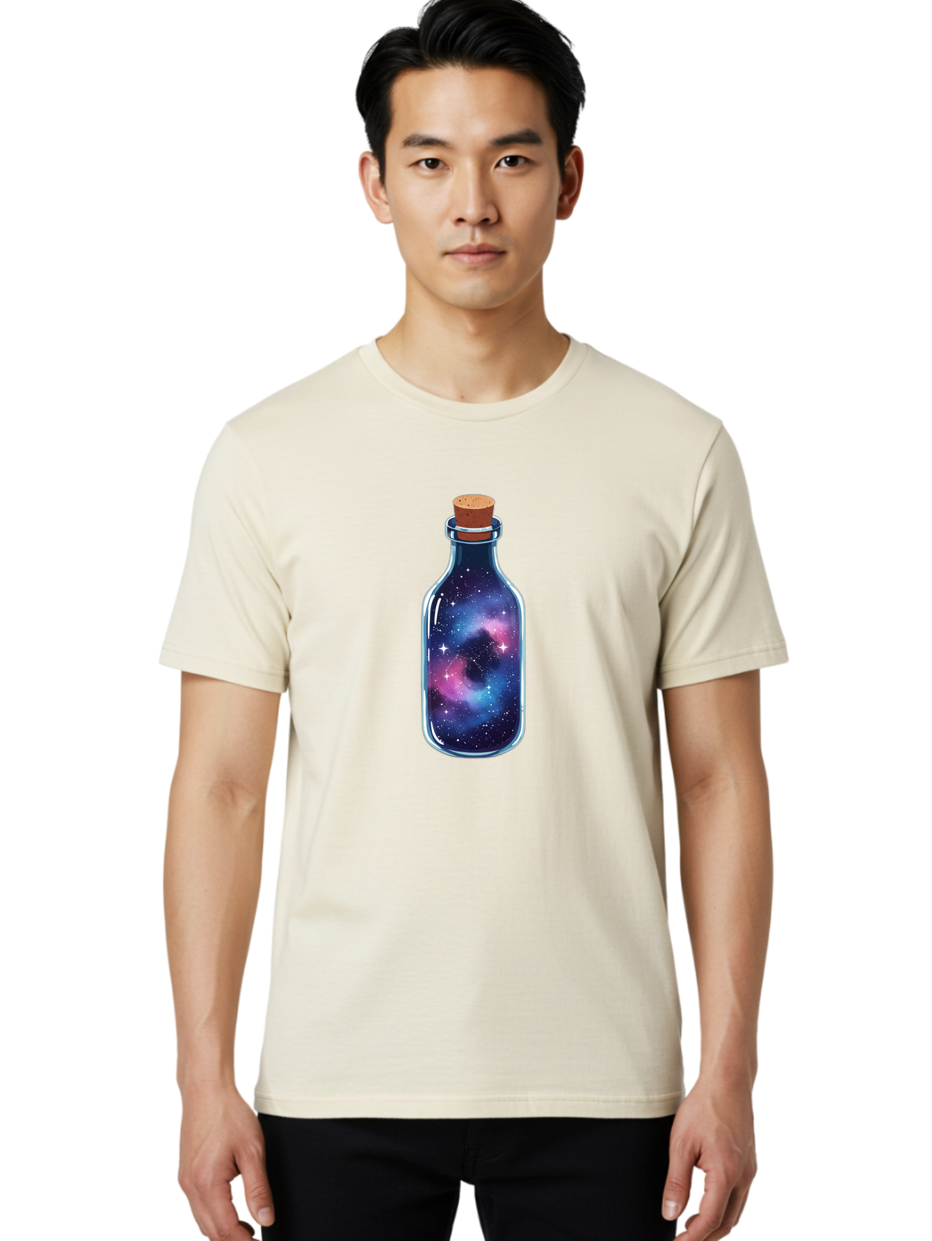 Galaxy-In-A-Bottle-30 Men'S Graphic Tee, 100% Cotton, Comfortable Casual Summer Wear, Machine Washable, Vintage Camera, Old Camera, Antique Camera, Black Camera, Classic Photography, Photography Equipment, Nostalgic Device, Film Camera, Bai986