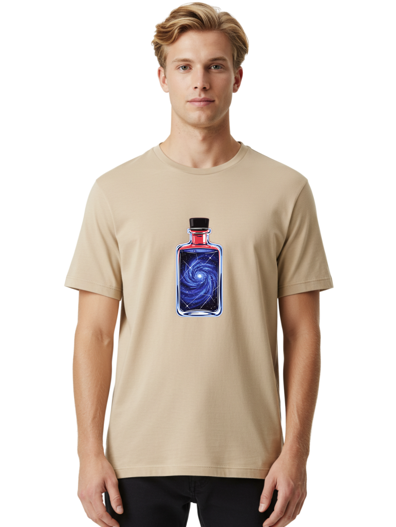 Galaxy-In-A-Bottle-33 Men'S Graphic Tee, 100% Cotton, Comfortable Casual Summer Wear, Machine Washable, Vintage Camera, Old Camera, Antique Camera, Black Camera, Classic Photography, Photography Equipment, Nostalgic Device, Film Camera, Bai989