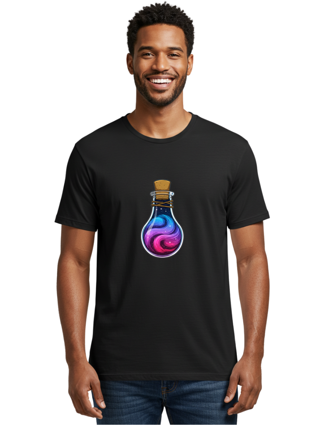 Galaxy-In-A-Bottle-35 Men'S Graphic Tee, 100% Cotton, Comfortable Casual Summer Wear, Machine Washable, Vintage Camera, Old Camera, Antique Camera, Black Camera, Classic Photography, Photography Equipment, Nostalgic Device, Film Camera, Bai991