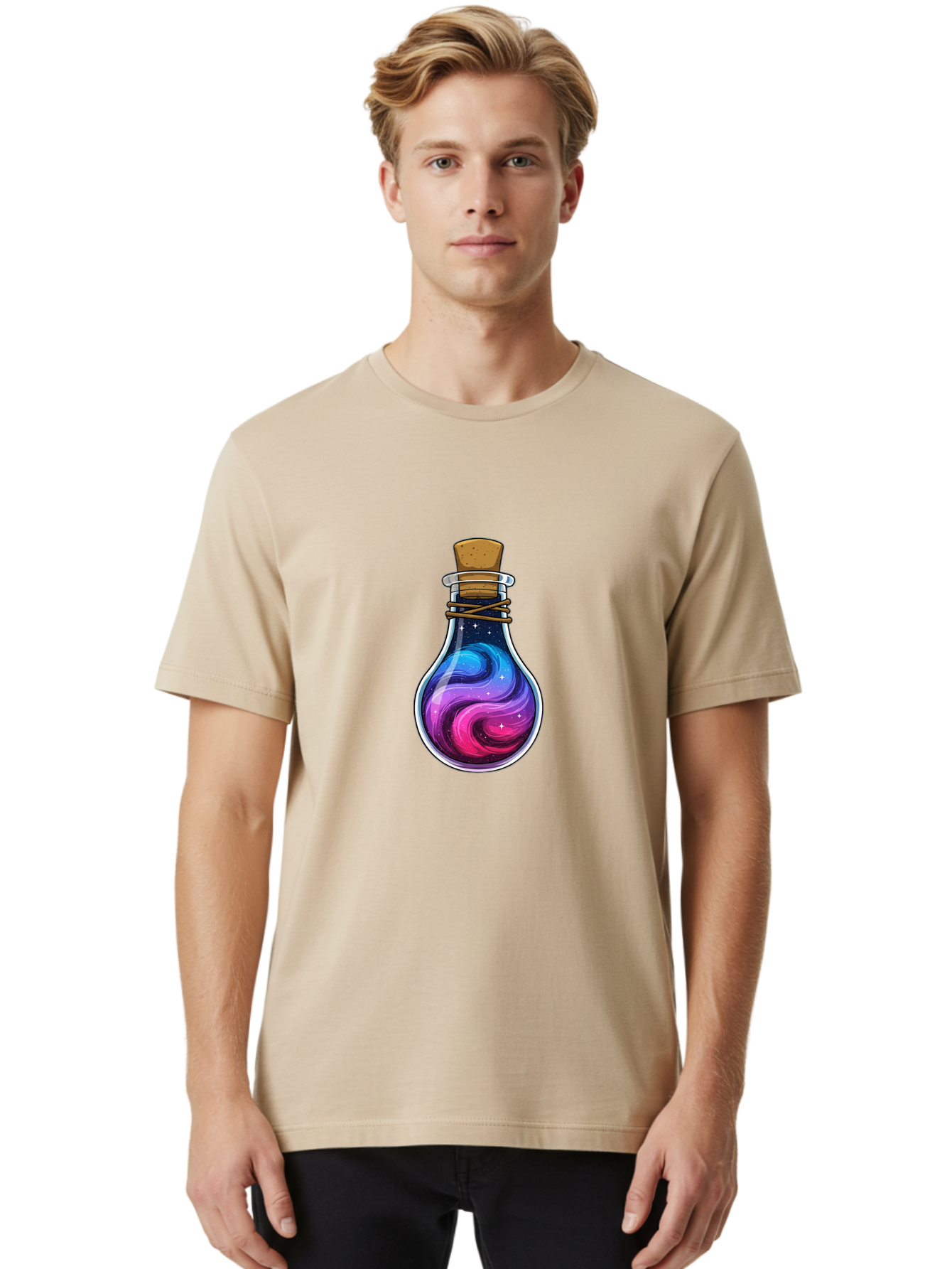Galaxy-In-A-Bottle-35 Men'S Graphic Tee, 100% Cotton, Comfortable Casual Summer Wear, Machine Washable, Vintage Camera, Old Camera, Antique Camera, Black Camera, Classic Photography, Photography Equipment, Nostalgic Device, Film Camera, Bai991