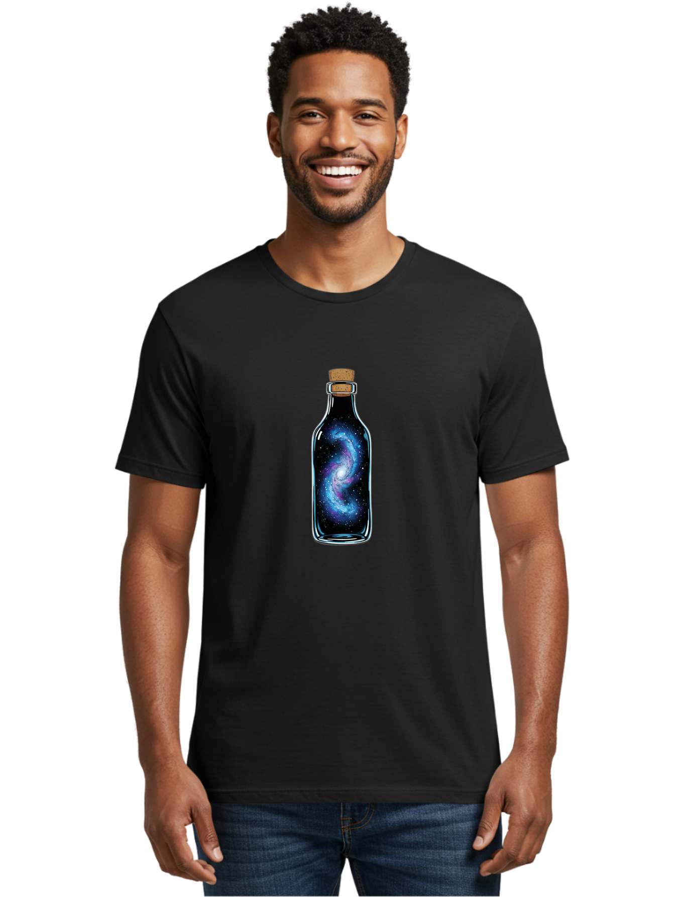Galaxy-In-A-Bottle-36 Men'S Graphic Tee, 100% Cotton, Comfortable Casual Summer Wear, Machine Washable, Vintage Camera, Old Camera, Antique Camera, Black Camera, Classic Photography, Photography Equipment, Nostalgic Device, Film Camera, Bai992
