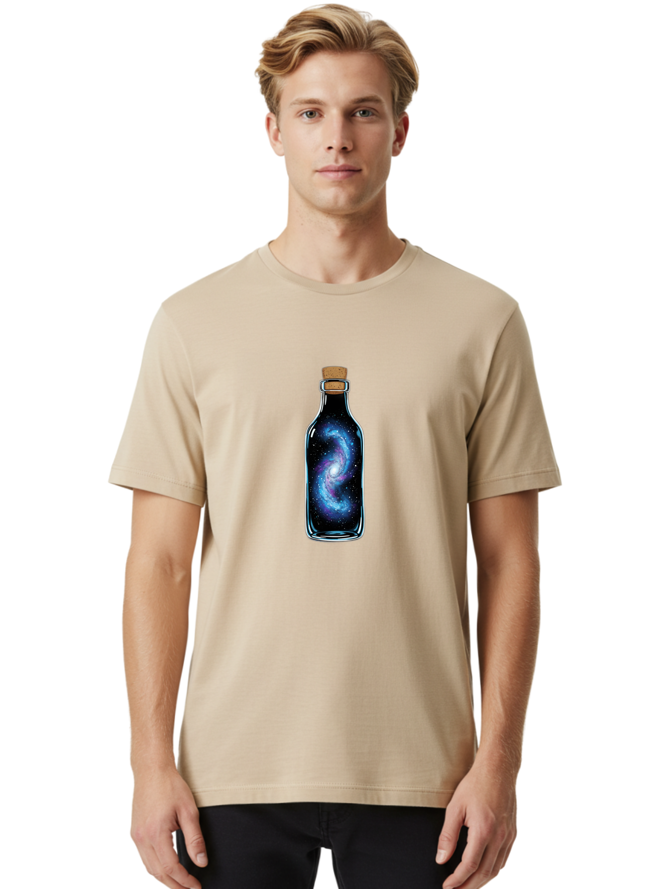 Galaxy-In-A-Bottle-36 Men'S Graphic Tee, 100% Cotton, Comfortable Casual Summer Wear, Machine Washable, Vintage Camera, Old Camera, Antique Camera, Black Camera, Classic Photography, Photography Equipment, Nostalgic Device, Film Camera, Bai992