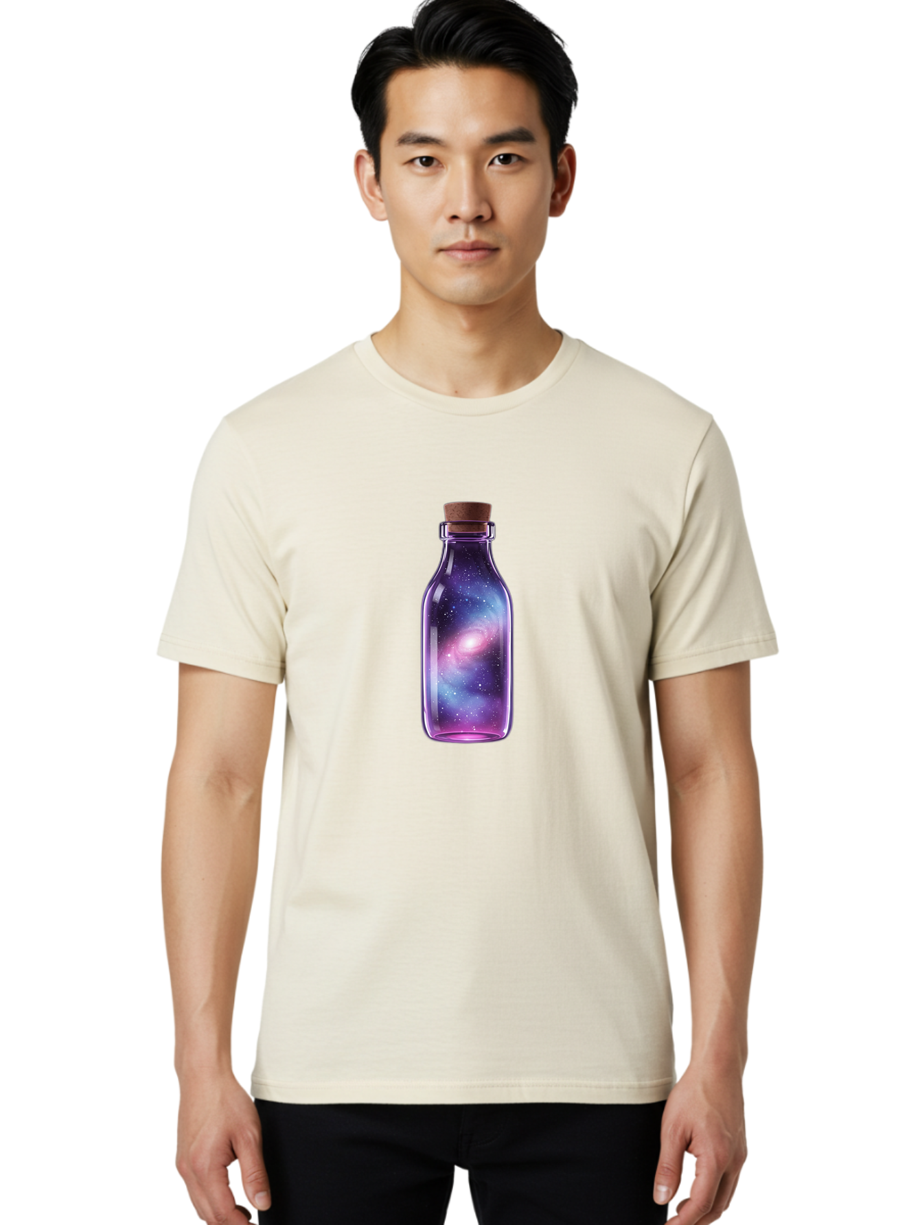 Galaxy-In-A-Bottle-4 Men'S Graphic Tee, 100% Cotton, Comfortable Casual Summer Wear, Machine Washable, Vintage Camera, Old Camera, Antique Camera, Black Camera, Classic Photography, Photography Equipment, Nostalgic Device, Film Camera, Bai996