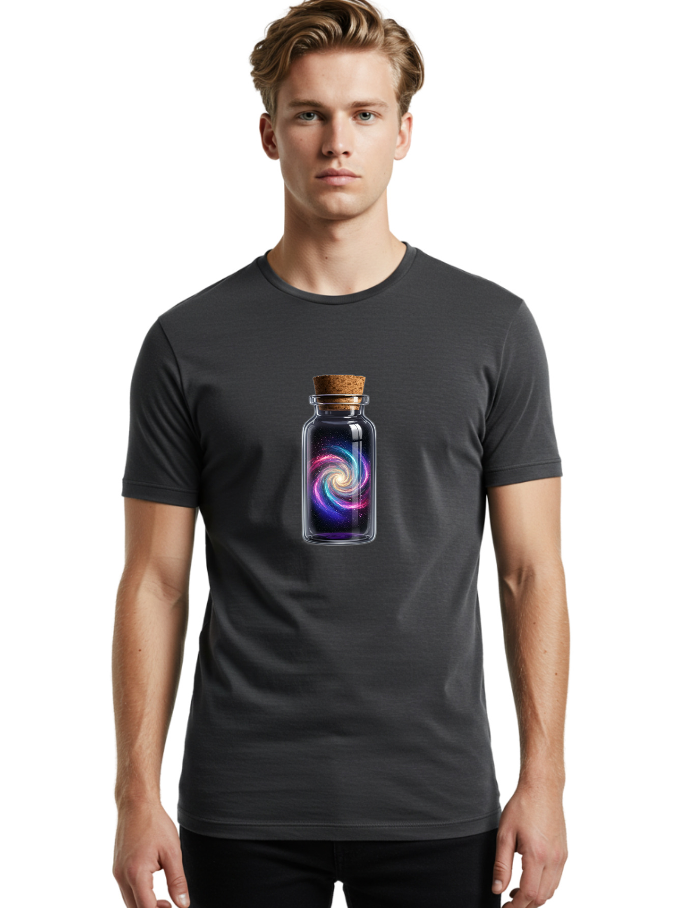 Galaxy-In-A-Bottle-41 Men'S Graphic Tee, 100% Cotton, Comfortable Casual Summer Wear, Machine Washable, Vintage Camera, Old Camera, Antique Camera, Black Camera, Classic Photography, Photography Equipment, Nostalgic Device, Film Camera, Bai998