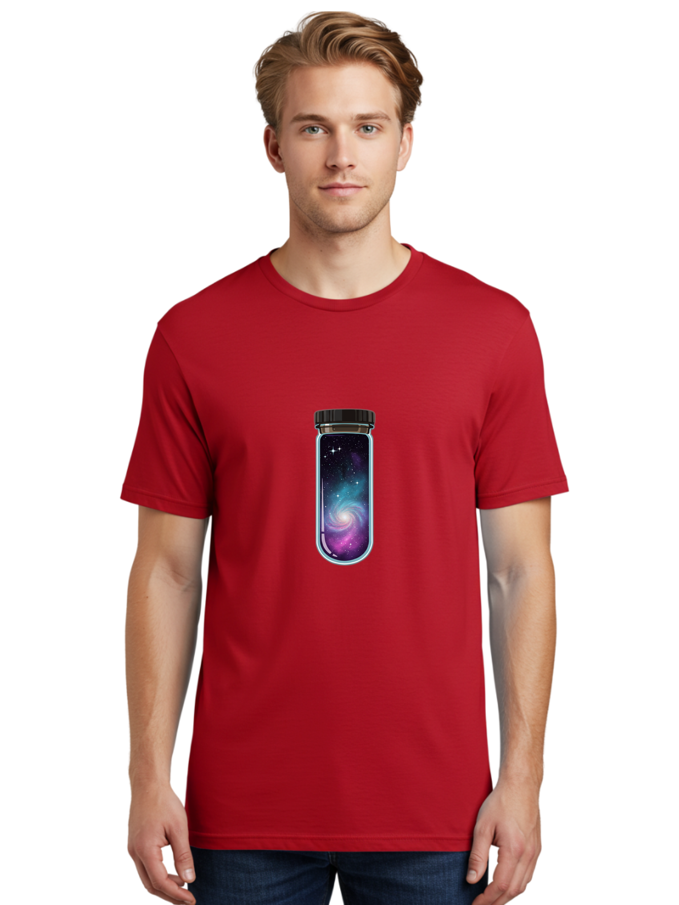 Galaxy-In-A-Bottle-5 Men'S Graphic Tee, 100% Cotton, Comfortable Casual Summer Wear, Machine Washable, Vintage Camera, Old Camera, Antique Camera, Black Camera, Classic Photography, Photography Equipment, Nostalgic Device, Film Camera, Baj007