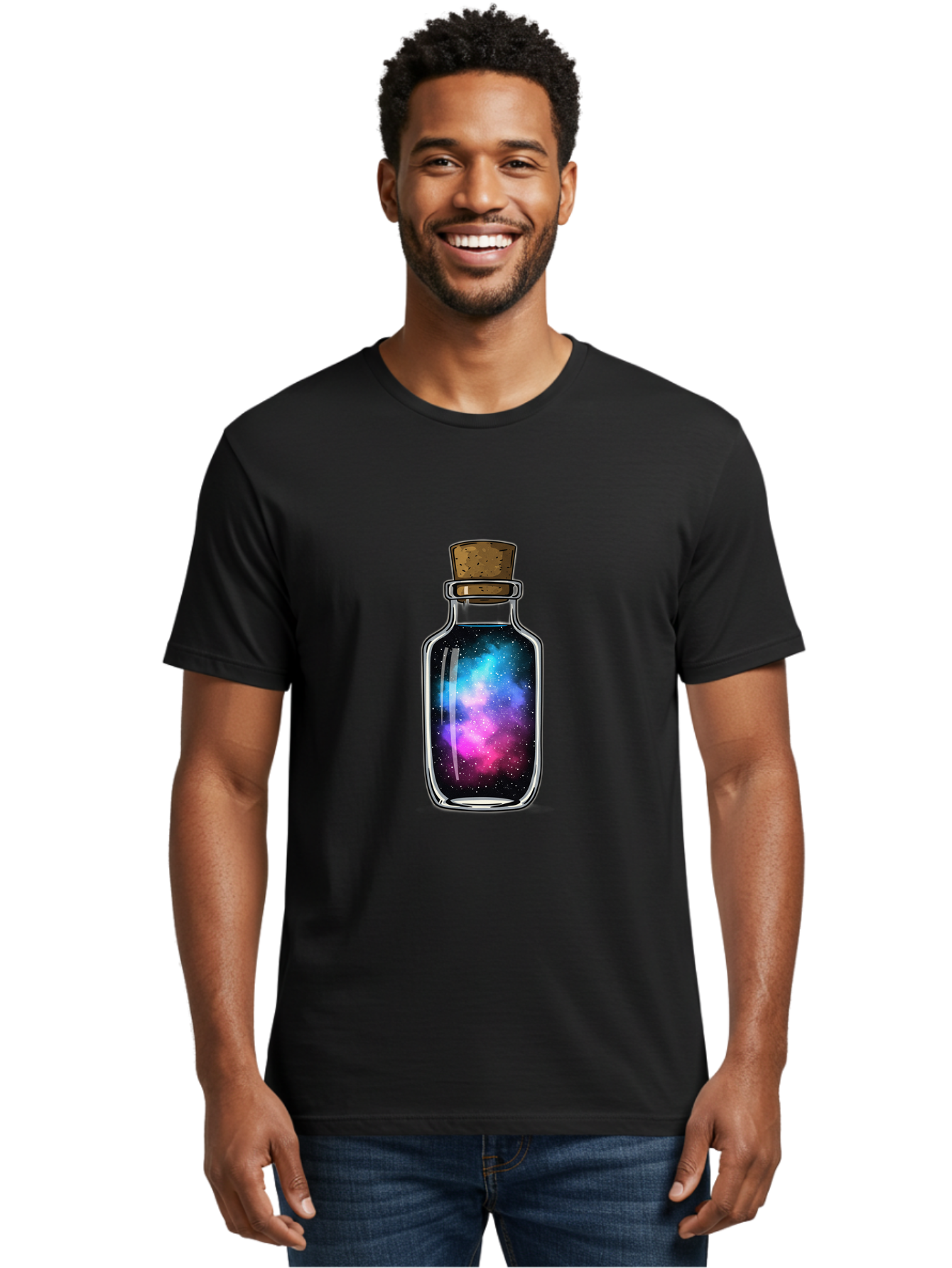 Galaxy-In-A-Bottle-9 Men'S Graphic Tee, 100% Cotton, Comfortable Casual Summer Wear, Machine Washable, Vintage Camera, Old Camera, Antique Camera, Black Camera, Classic Photography, Photography Equipment, Nostalgic Device, Film Camera, Baj012