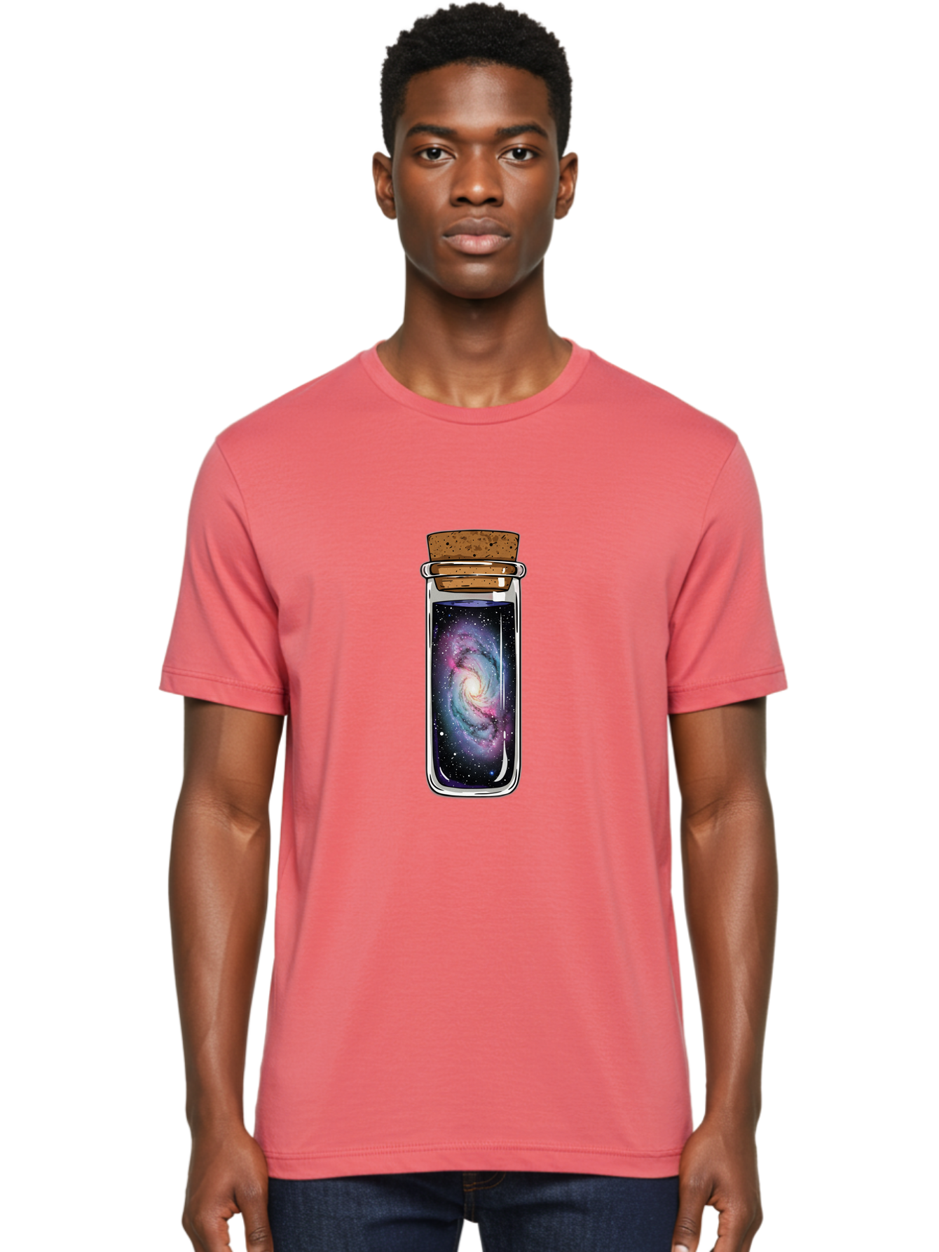 Galaxy-In-A-Jar-1 Men'S Graphic Tee, 100% Cotton, Comfortable Casual Summer Wear, Machine Washable, Vintage Camera, Old Camera, Antique Camera, Black Camera, Classic Photography, Photography Equipment, Nostalgic Device, Film Camera, Camera Art Baj014