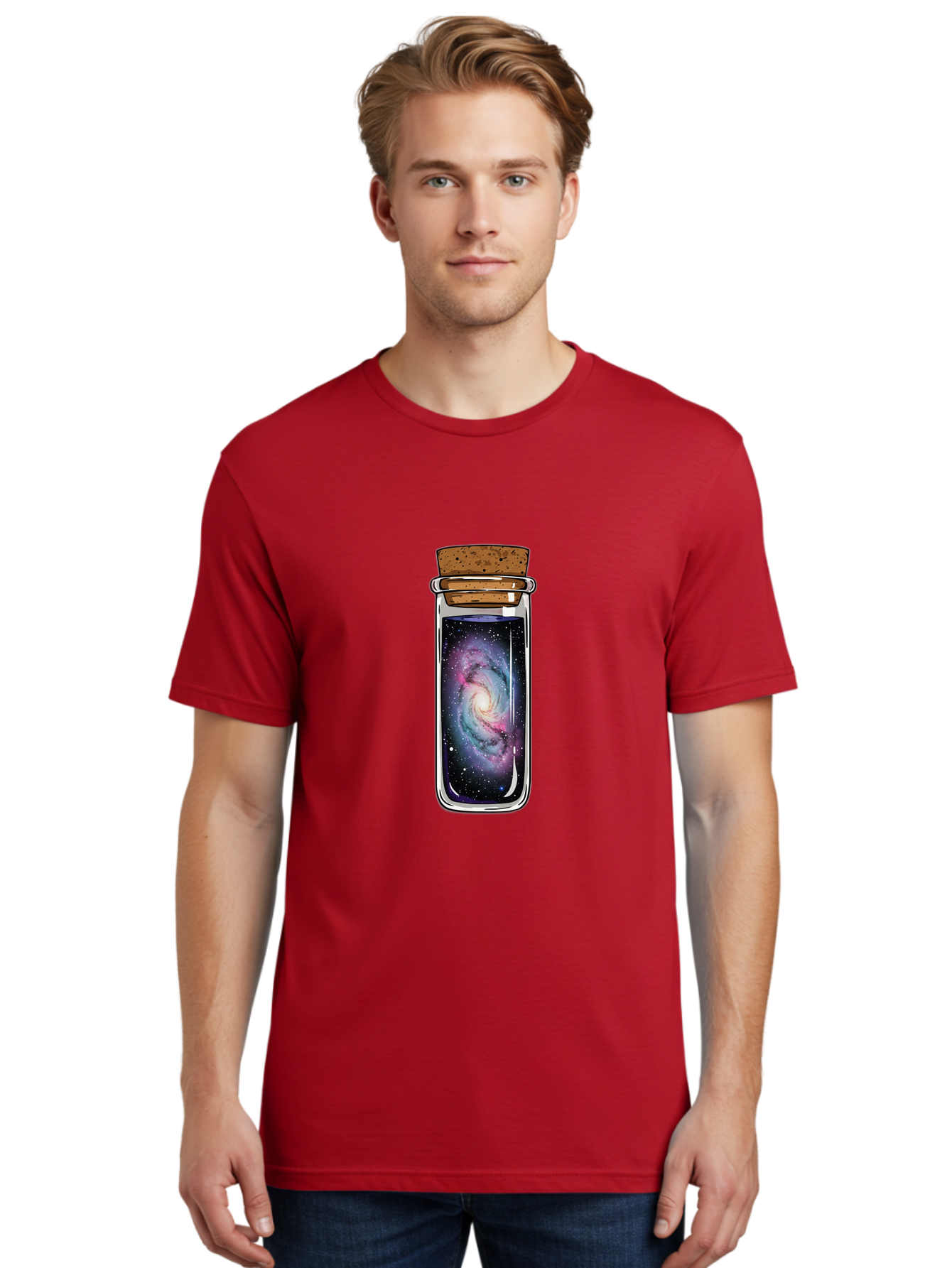 Galaxy-In-A-Jar-1 Men'S Graphic Tee, 100% Cotton, Comfortable Casual Summer Wear, Machine Washable, Vintage Camera, Old Camera, Antique Camera, Black Camera, Classic Photography, Photography Equipment, Nostalgic Device, Film Camera, Camera Art Baj014
