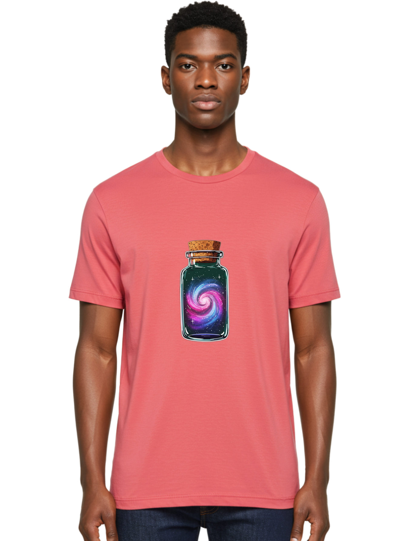 Galaxy-In-A-Jar-2 Men'S Graphic Tee, 100% Cotton, Comfortable Casual Summer Wear, Machine Washable, Vintage Camera, Old Camera, Antique Camera, Black Camera, Classic Photography, Photography Equipment, Nostalgic Device, Film Camera, Camera Art Baj015