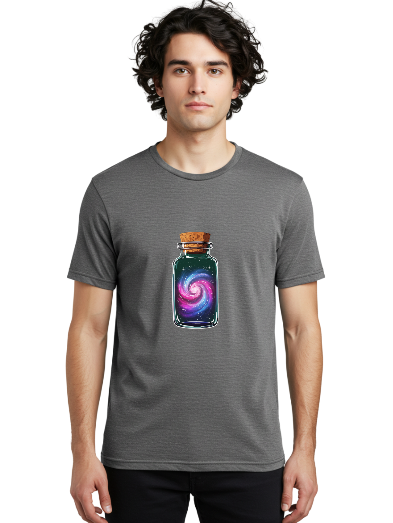 Galaxy-In-A-Jar-2 Men'S Graphic Tee, 100% Cotton, Comfortable Casual Summer Wear, Machine Washable, Vintage Camera, Old Camera, Antique Camera, Black Camera, Classic Photography, Photography Equipment, Nostalgic Device, Film Camera, Camera Art Baj015