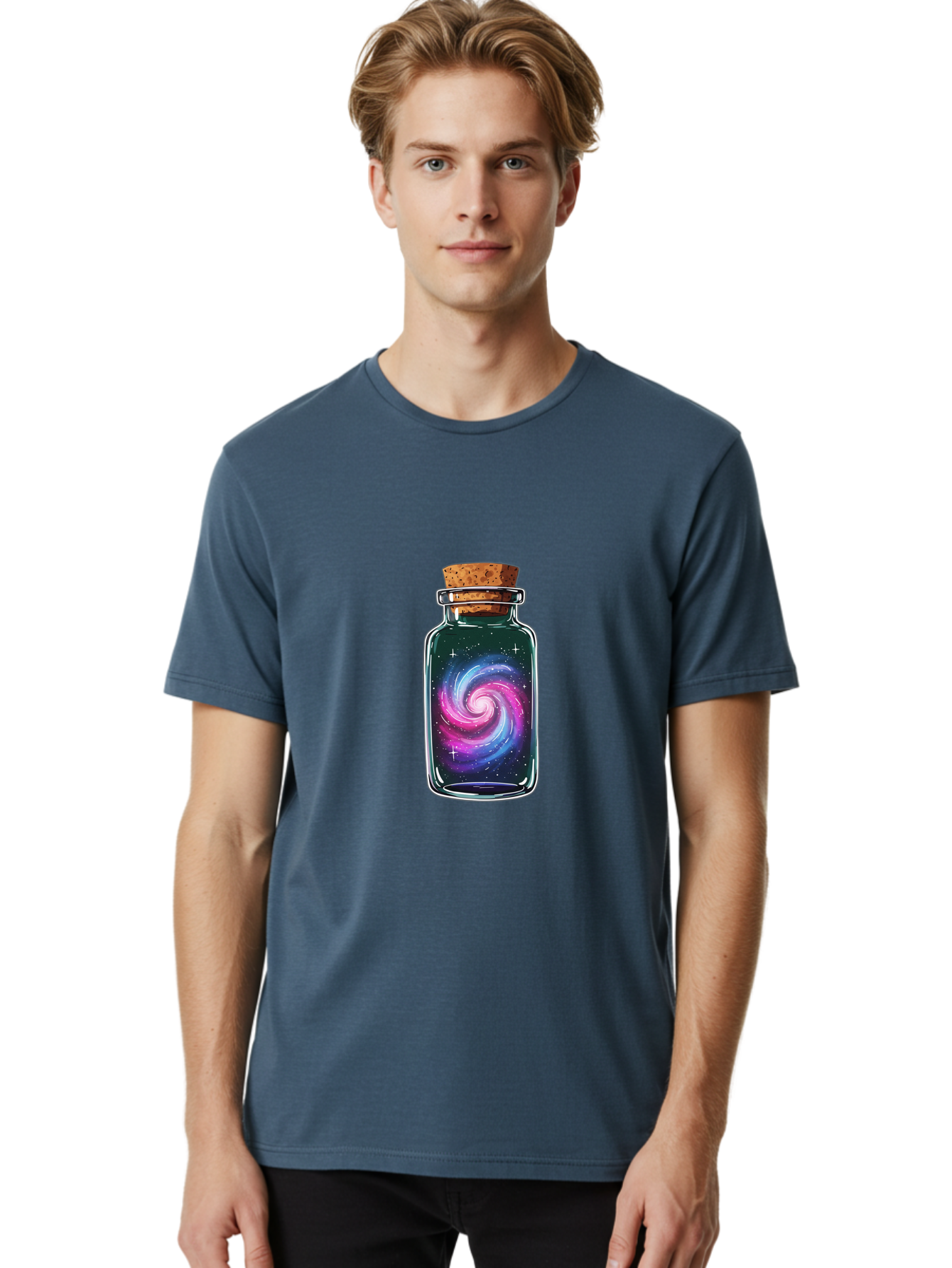 Galaxy-In-A-Jar-2 Men'S Graphic Tee, 100% Cotton, Comfortable Casual Summer Wear, Machine Washable, Vintage Camera, Old Camera, Antique Camera, Black Camera, Classic Photography, Photography Equipment, Nostalgic Device, Film Camera, Camera Art Baj015